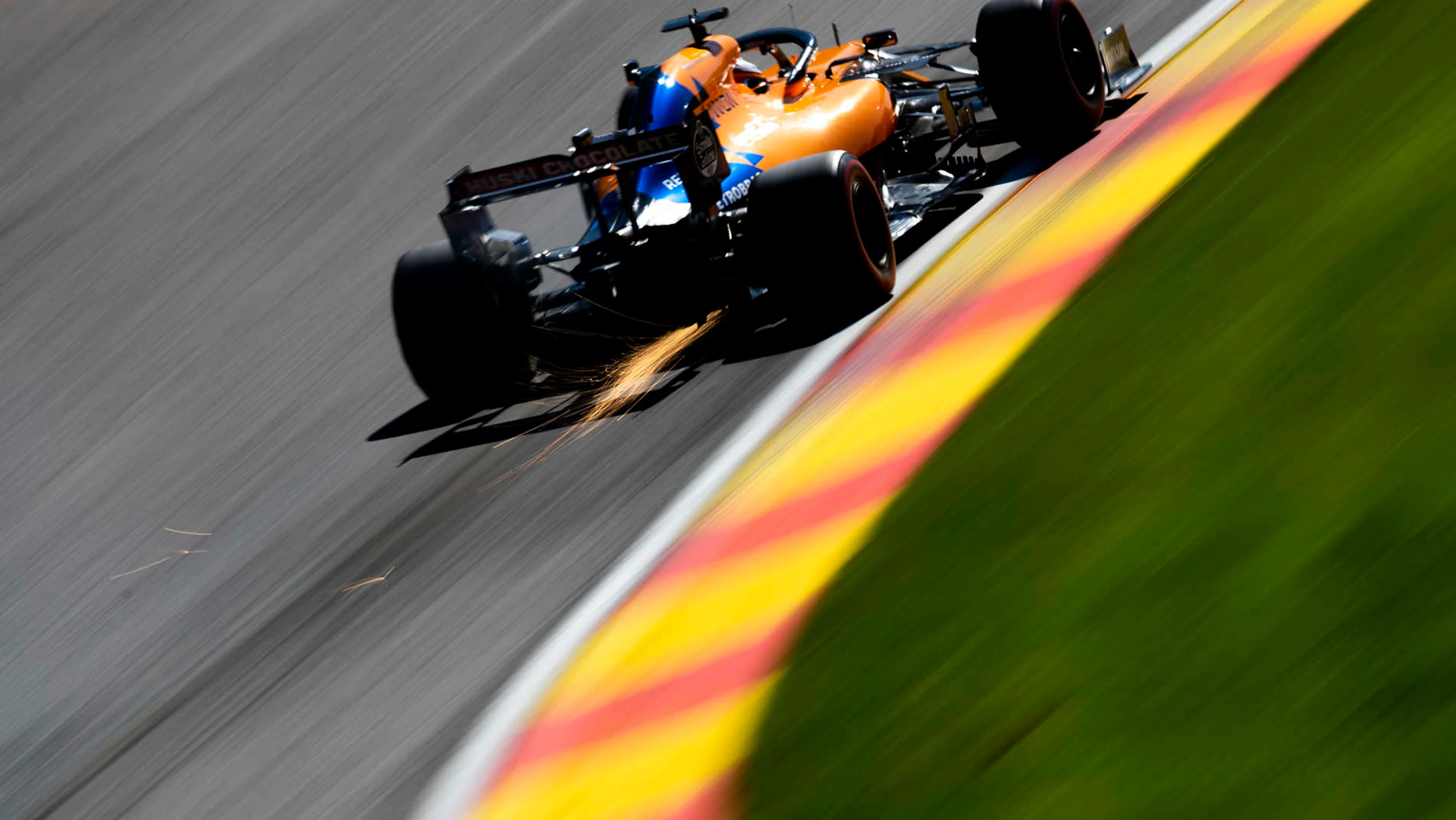 SPA-FRANCORCHAMPS, BELGIUM - AUGUST 30: Carlos Sainz Jr., McLaren MCL34 during the Belgian GP at