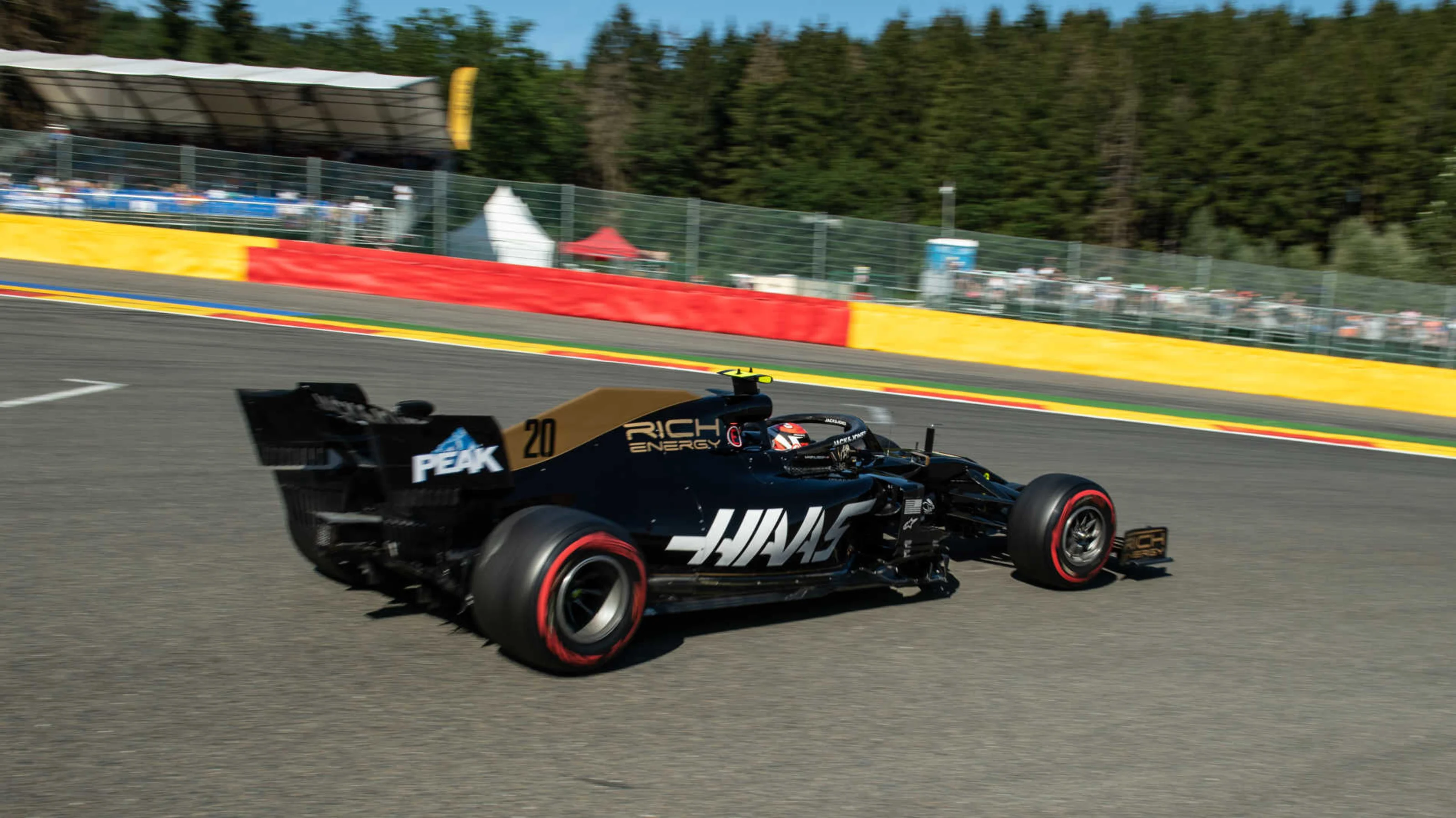 SPA-FRANCORCHAMPS, BELGIUM - AUGUST 30: Kevin Magnussen, Haas VF-19 during the Belgian GP at