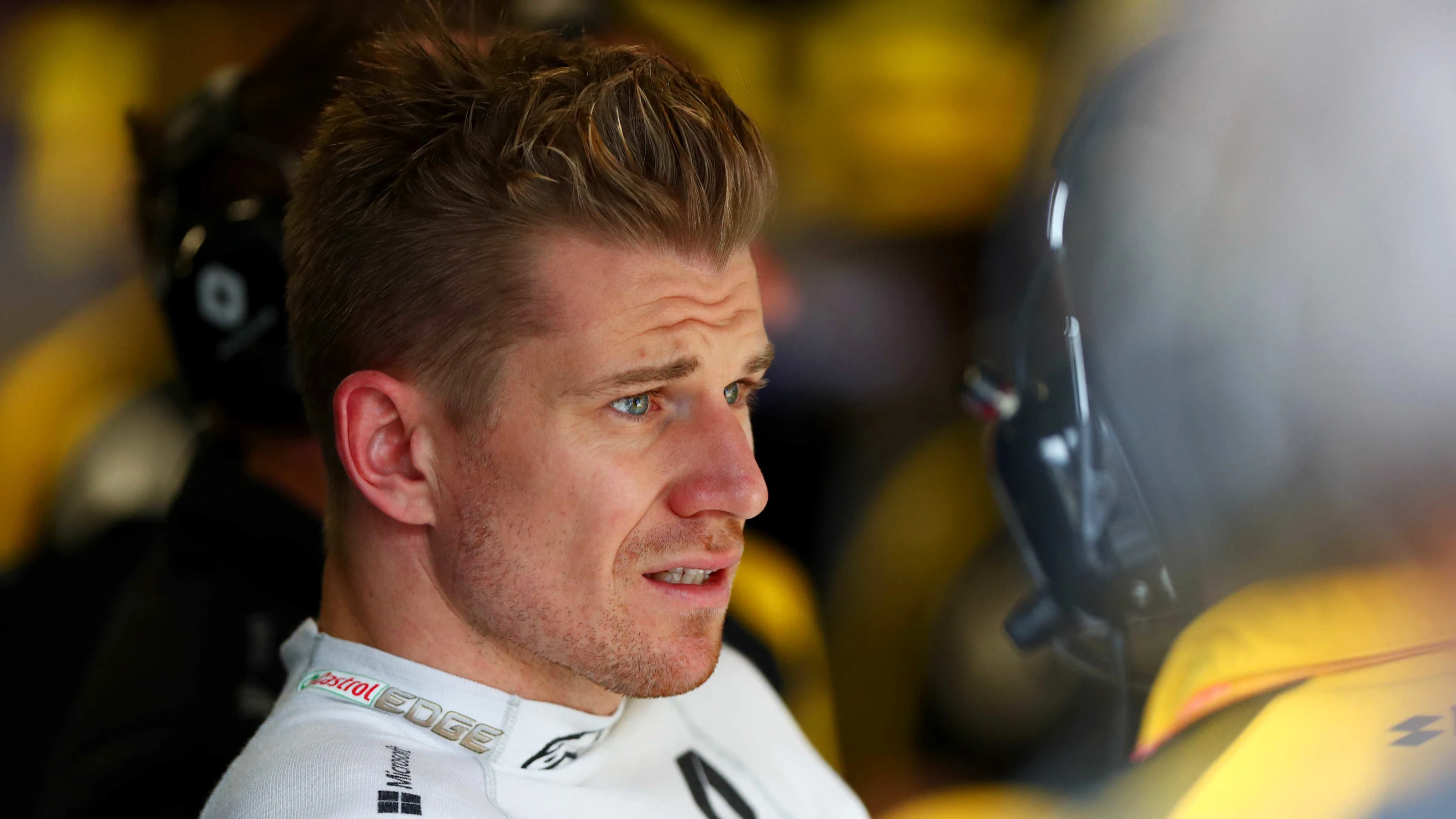 SAO PAULO, BRAZIL - NOVEMBER 15: Nico Hulkenberg of Germany and Renault Sport F1 looks on in the