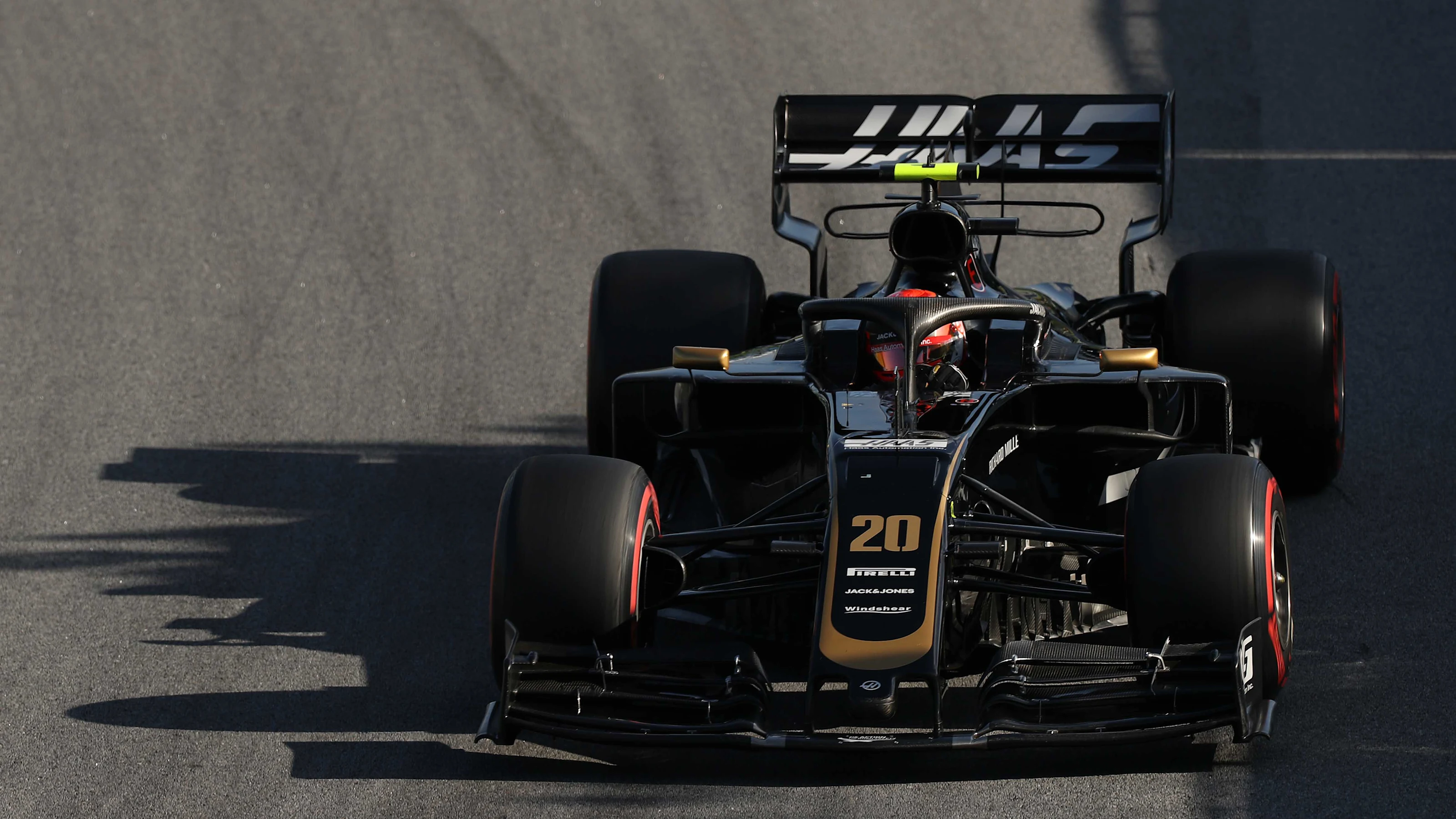 SAO PAULO, BRAZIL - NOVEMBER 16: Kevin Magnussen of Denmark driving the (20) Haas F1 Team VF-19