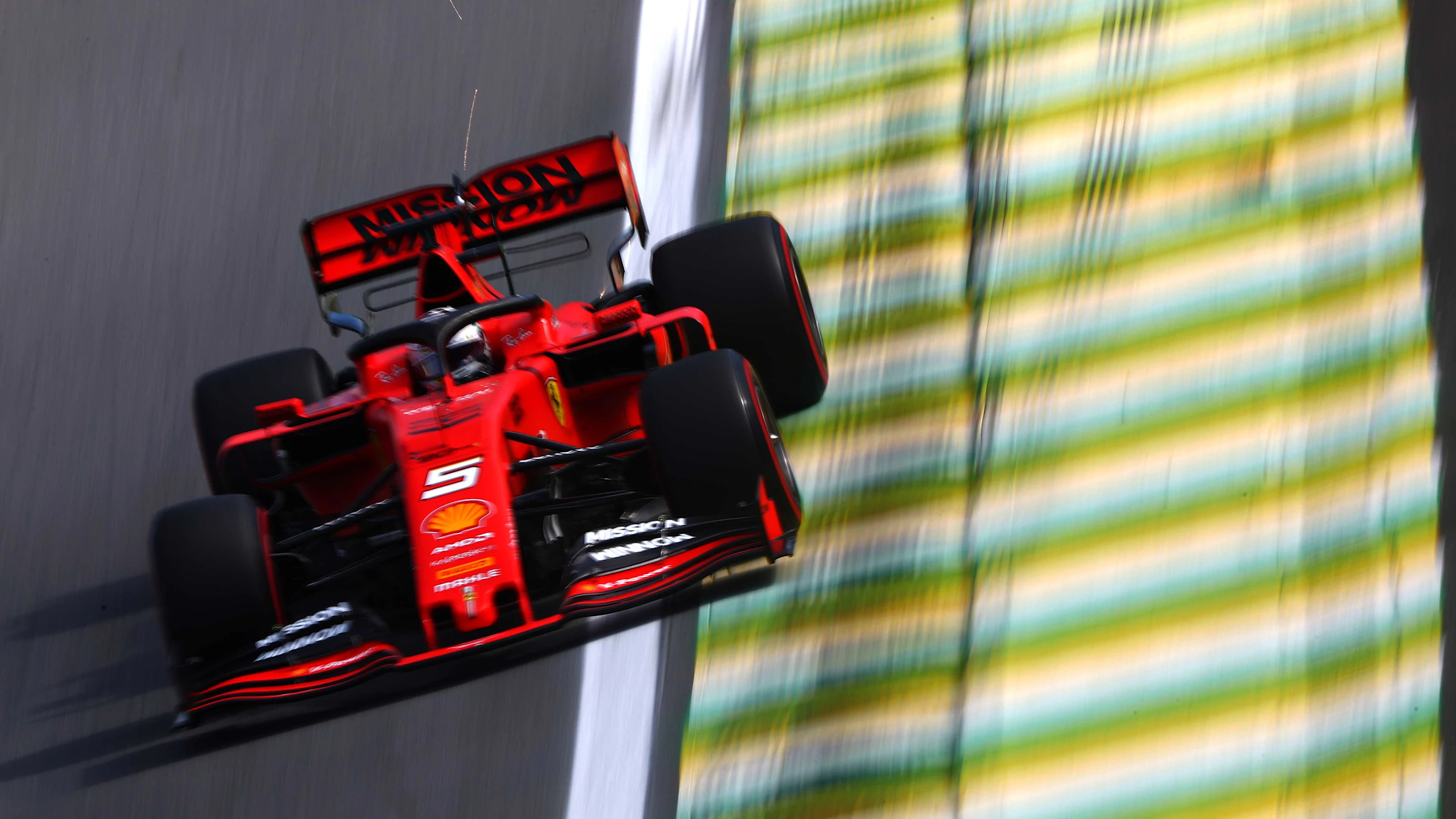 SAO PAULO, BRAZIL - NOVEMBER 16: Sebastian Vettel of Germany driving the (5) Scuderia Ferrari SF90