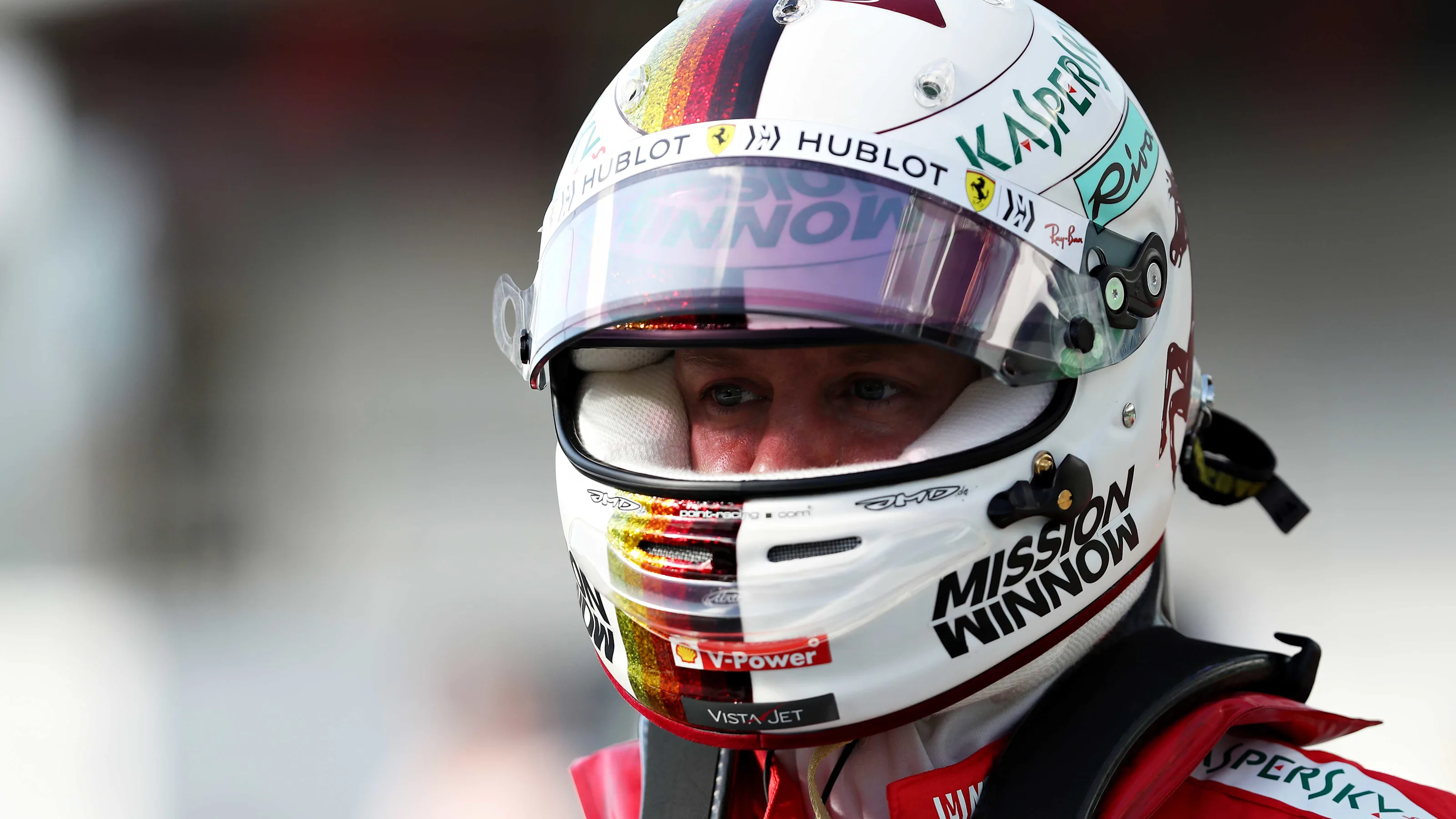 SAO PAULO, BRAZIL - NOVEMBER 16: Second place qualifier Sebastian Vettel of Germany and Ferrari