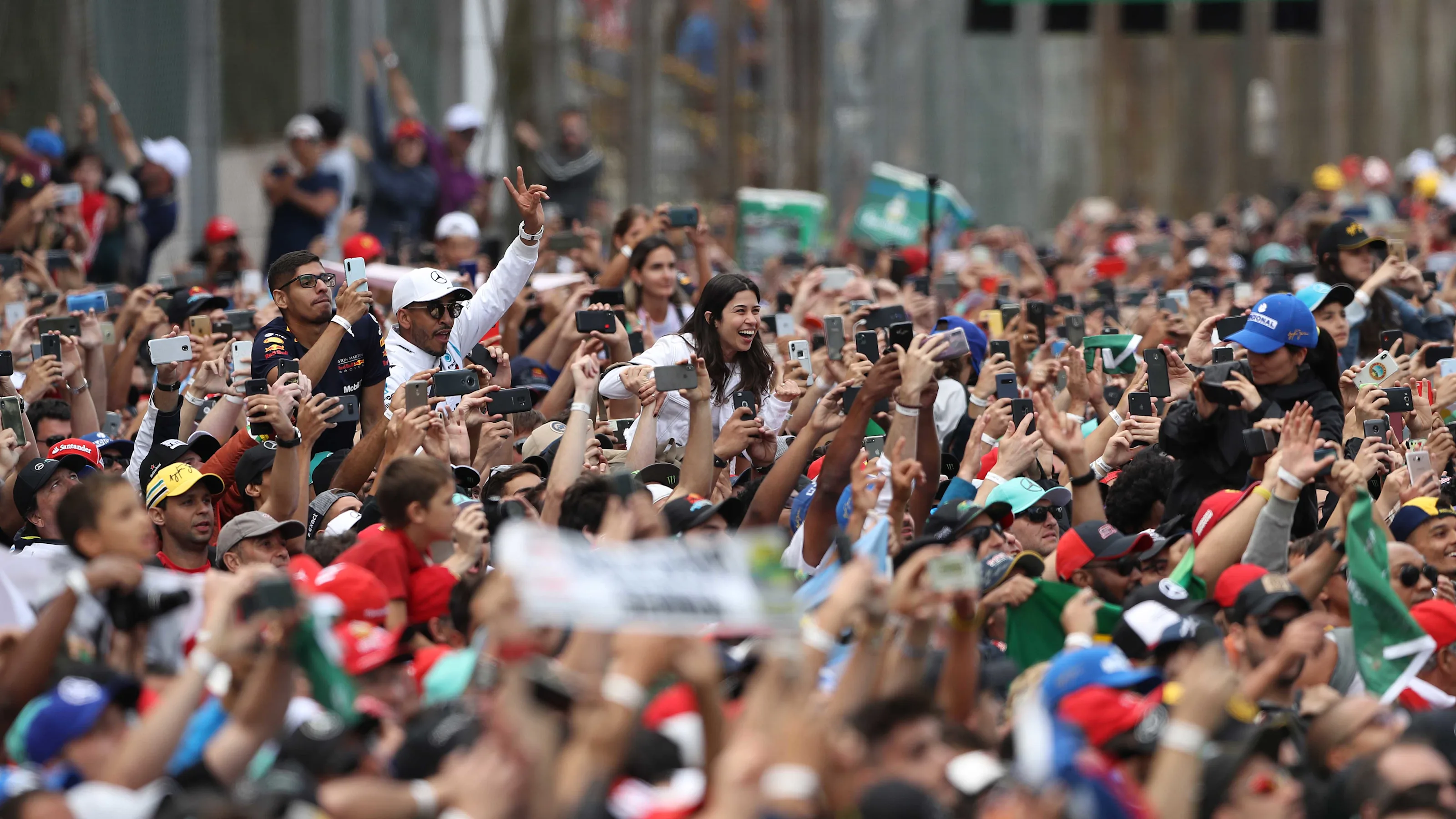 SAO PAULO, BRAZIL - NOVEMBER 17: Fans swarm the track after the F1 Grand Prix of Brazil at