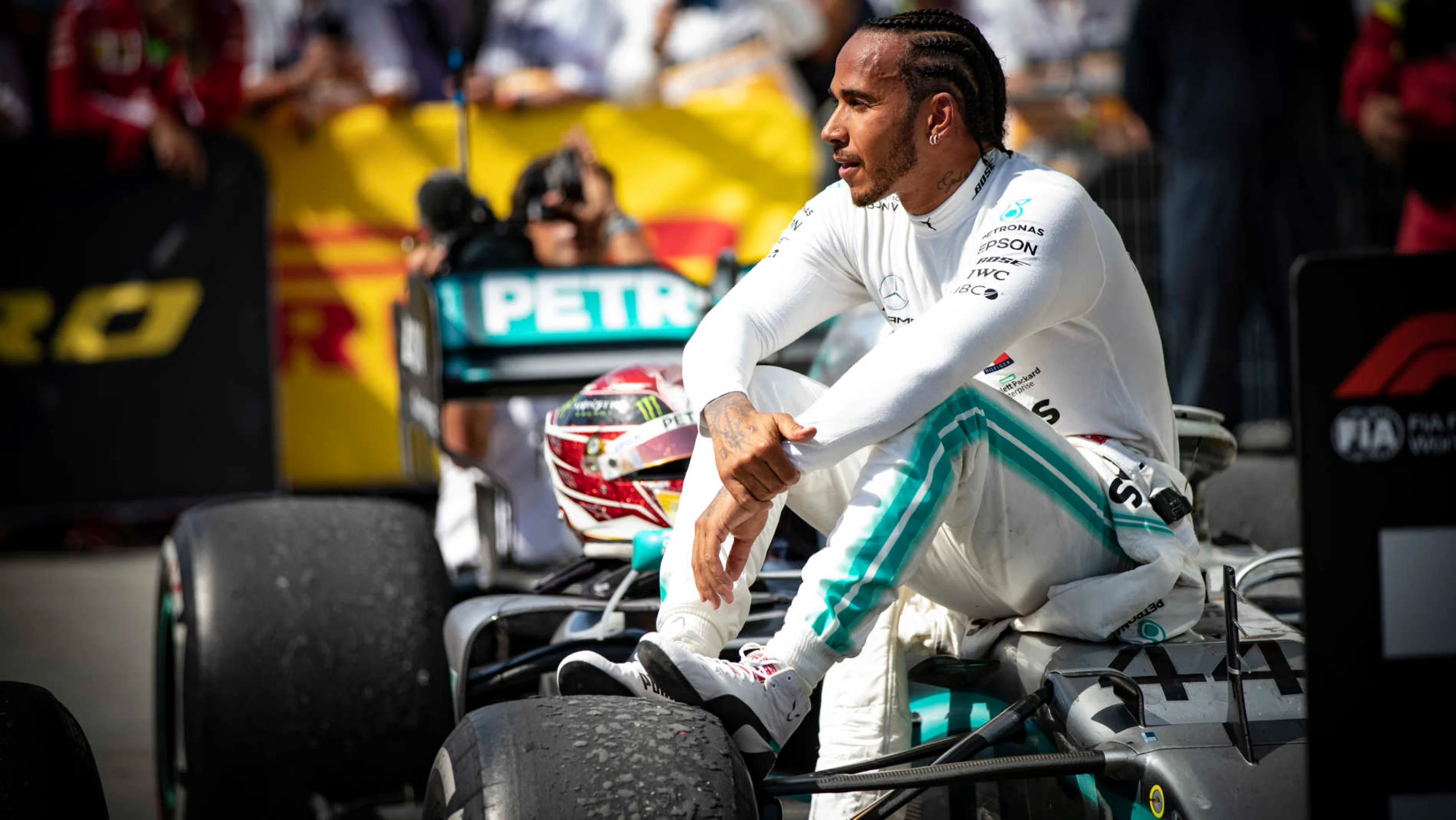 CIRCUIT GILLES-VILLENEUVE, CANADA - JUNE 09: Lewis Hamilton, Mercedes AMG F1, 1st position, i Parc