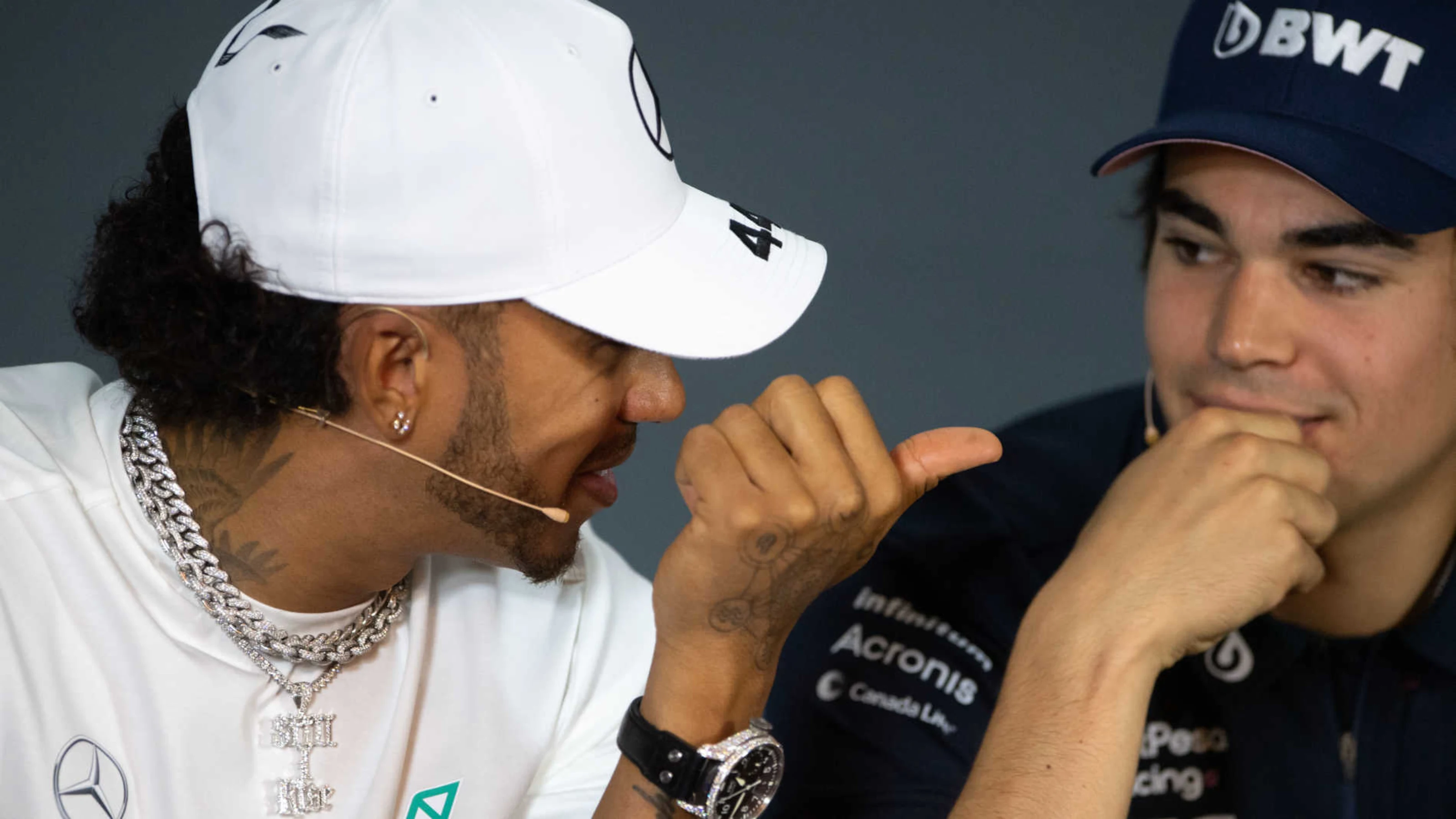 CIRCUIT GILLES-VILLENEUVE, CANADA - JUNE 06: Lewis Hamilton, Mercedes AMG F1, and Lance Stroll,