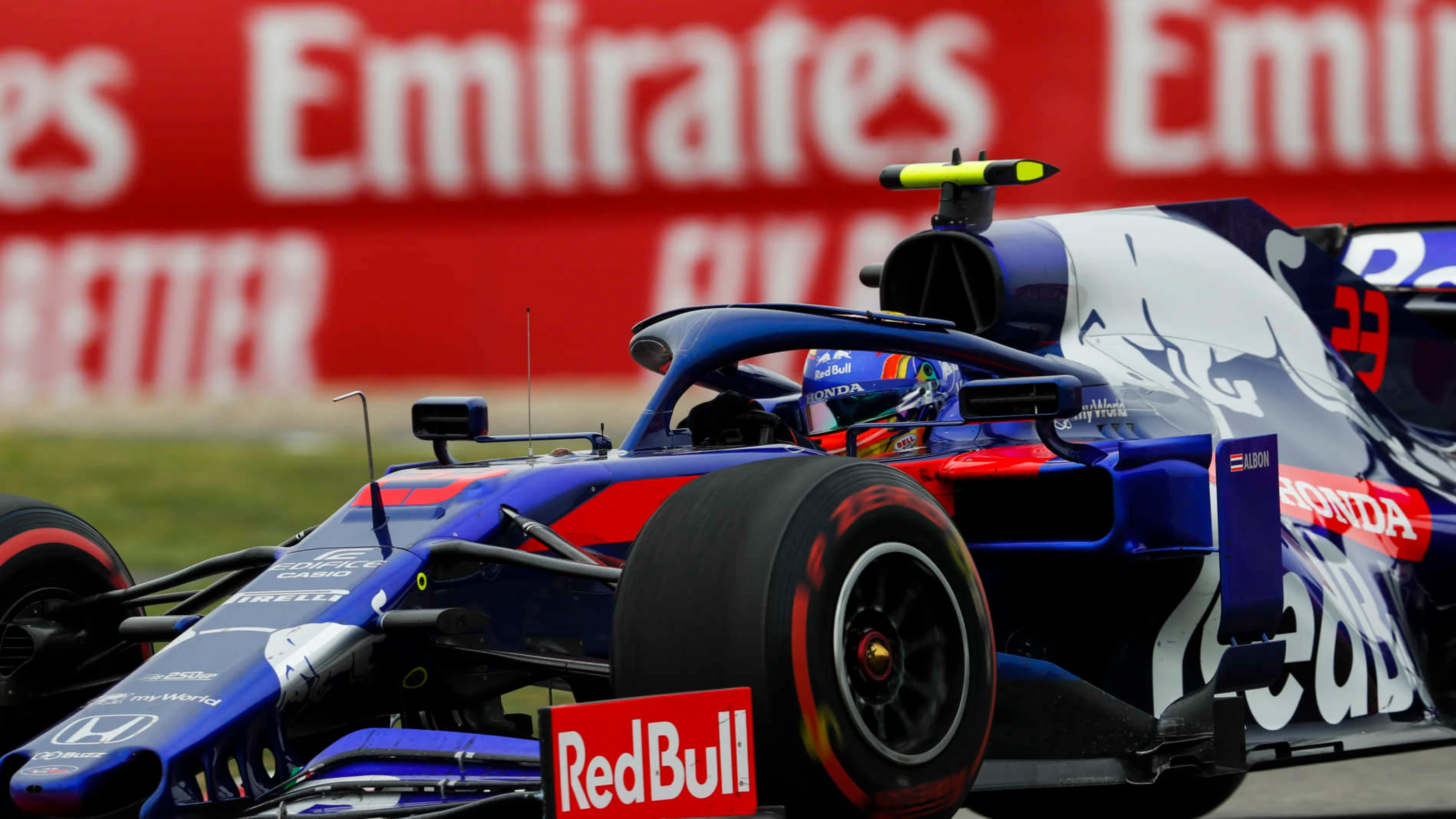 SHANGHAI INTERNATIONAL CIRCUIT, CHINA - APRIL 14: Alexander Albon, Toro Rosso STR14 during the
