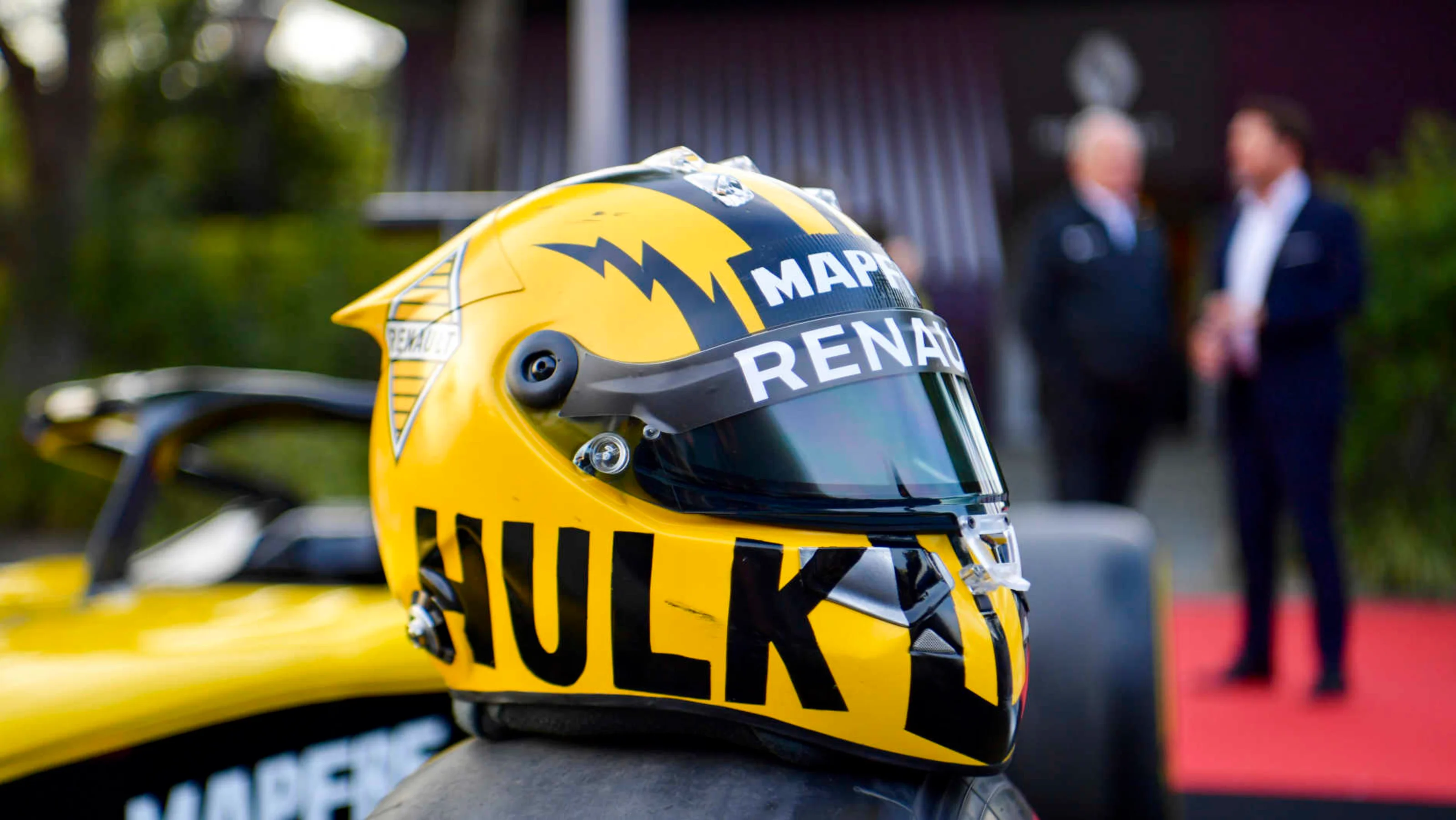 SHANGHAI INTERNATIONAL CIRCUIT, CHINA - APRIL 11: The helmet of Nico Hulkenberg, Renault F1 Team,