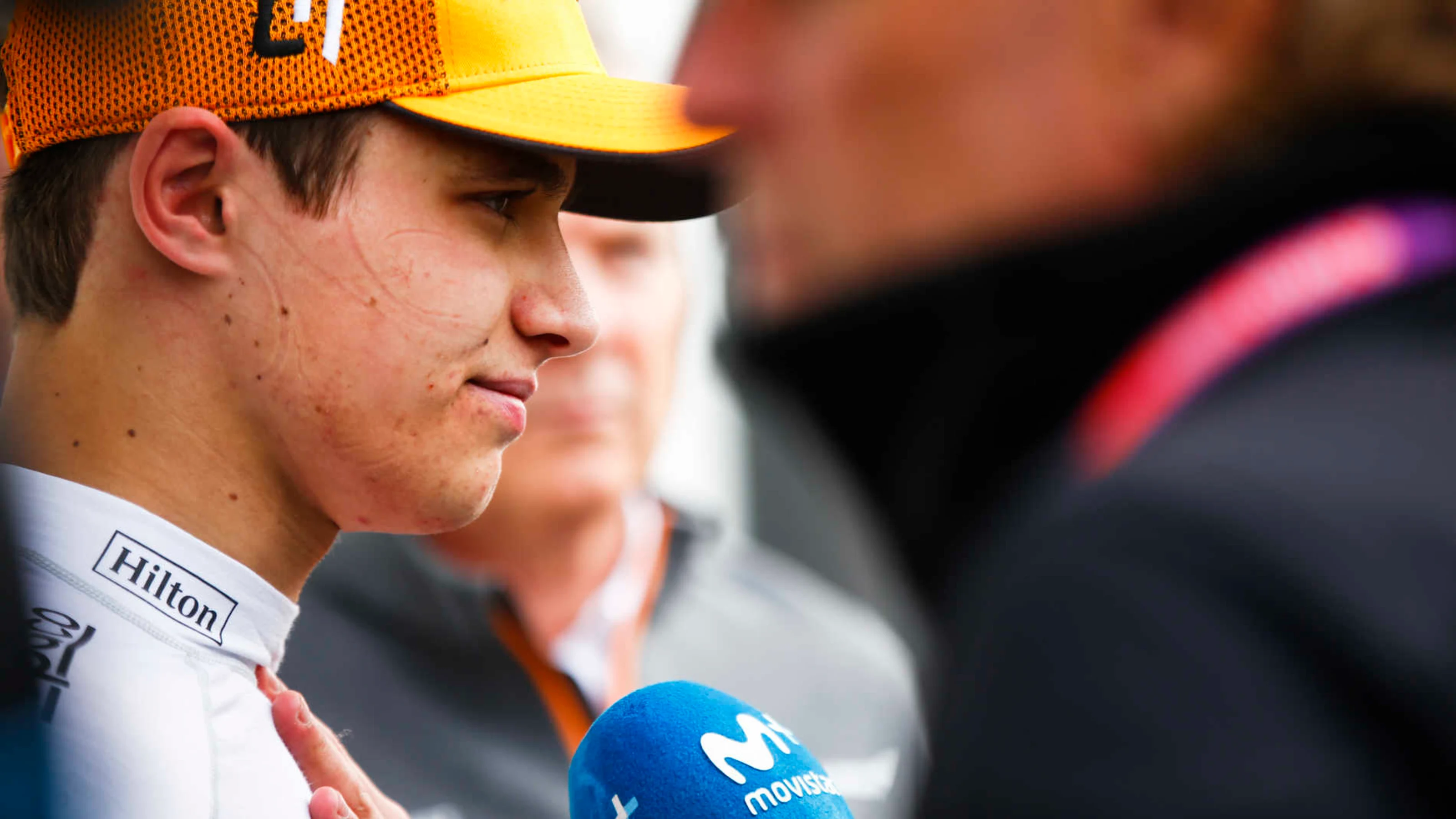 SHANGHAI INTERNATIONAL CIRCUIT, CHINA - APRIL 12: Lando Norris, McLaren, is interviewed during the