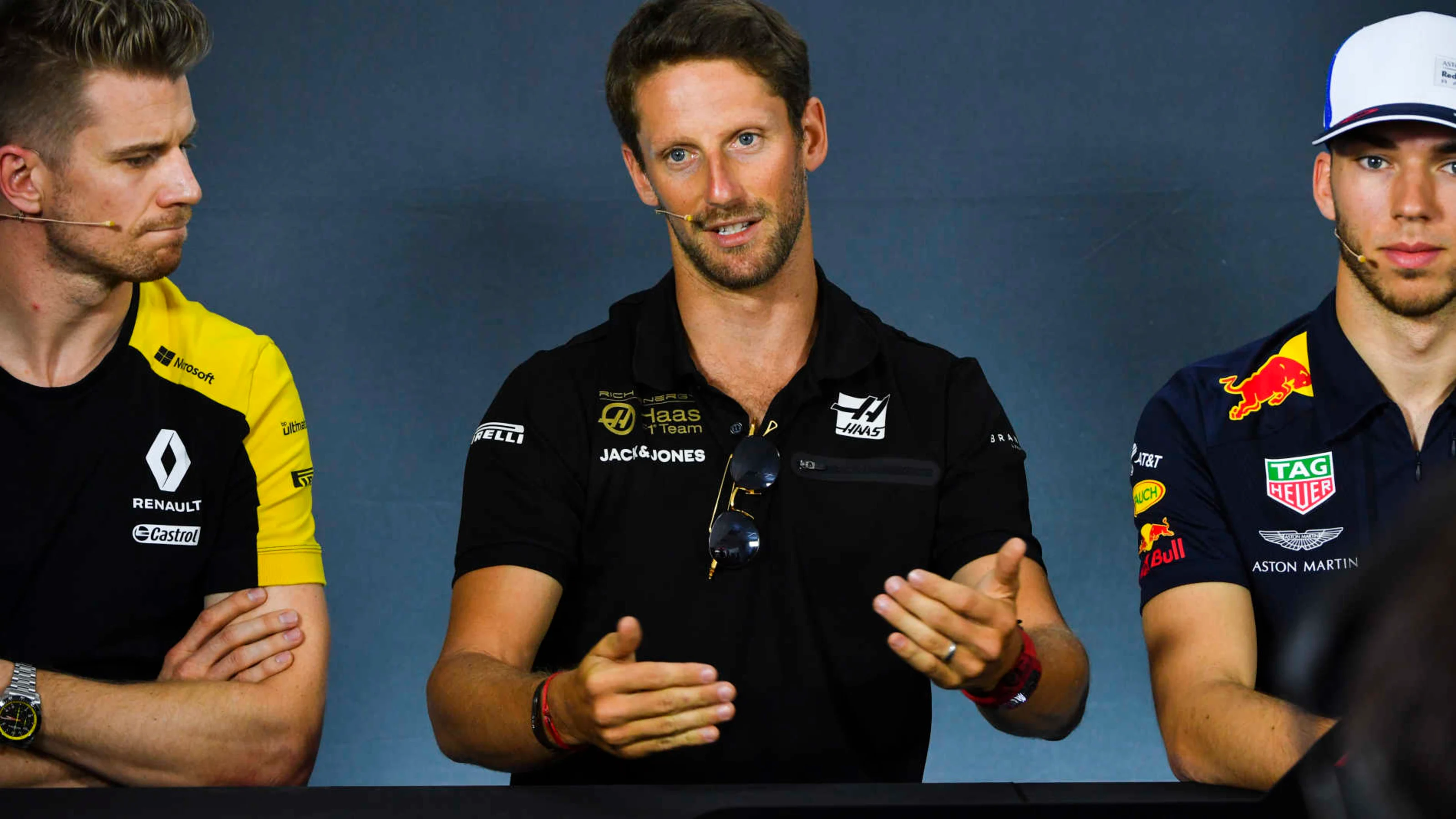 CIRCUIT PAUL RICARD, FRANCE - JUNE 20: Nico Hulkenberg, Renault F1 Team, Romain Grosjean, Haas F1