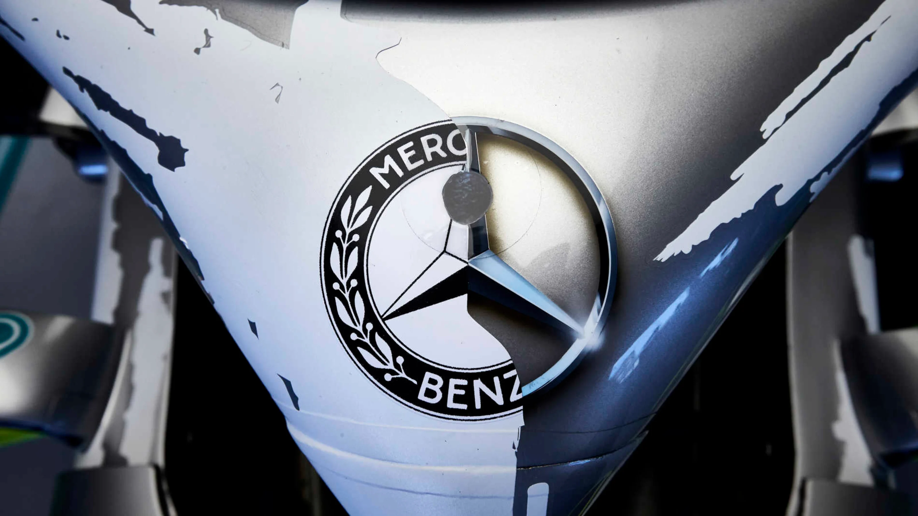 HOCKENHEIMRING, GERMANY - JULY 25: Mercedes AMG F1 W10 with special 125th year in motorsport livery
