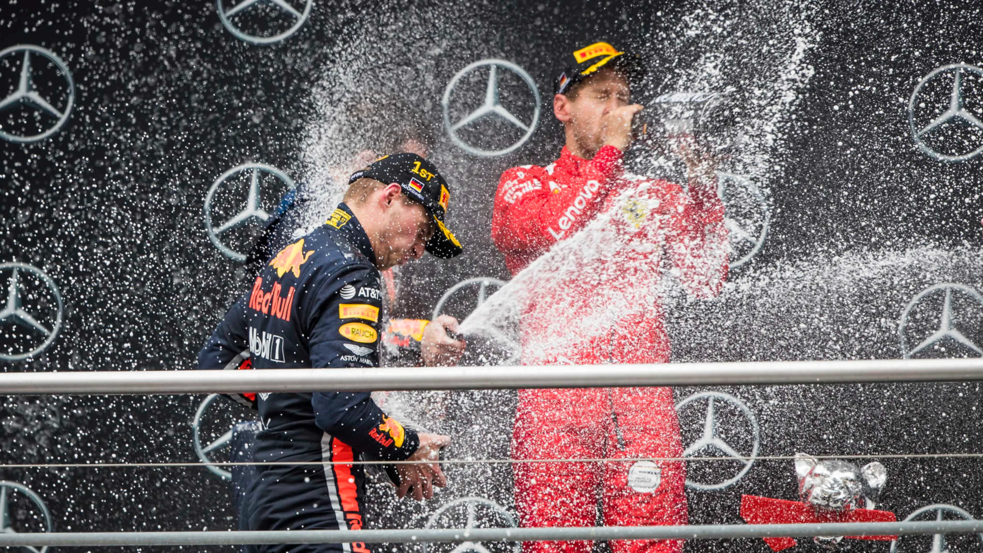 HOCKENHEIMRING, GERMANY - JULY 28: Race winner Max Verstappen, Red Bull Racing and Sebastian