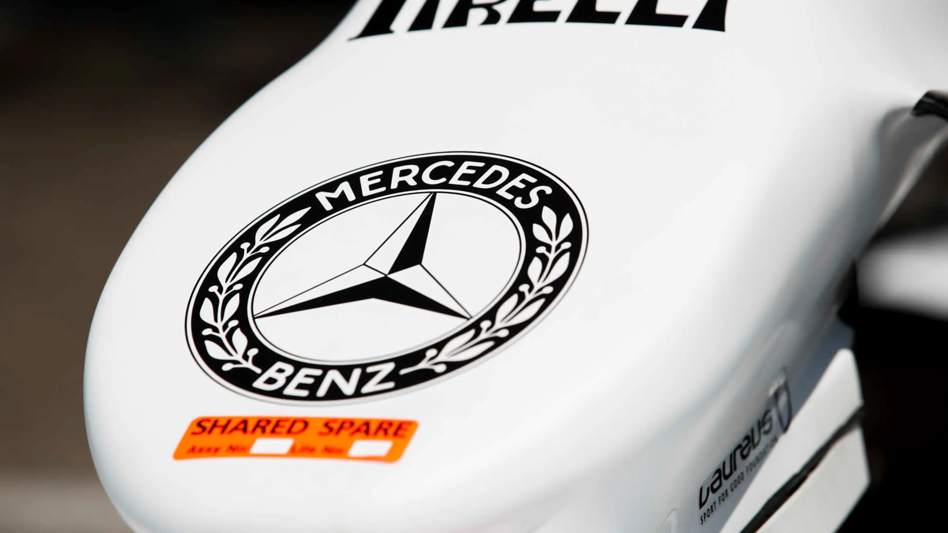 HOCKENHEIMRING, GERMANY - JULY 25: Mercedes AMG F1 W10 with special 125th year in motorsport livery