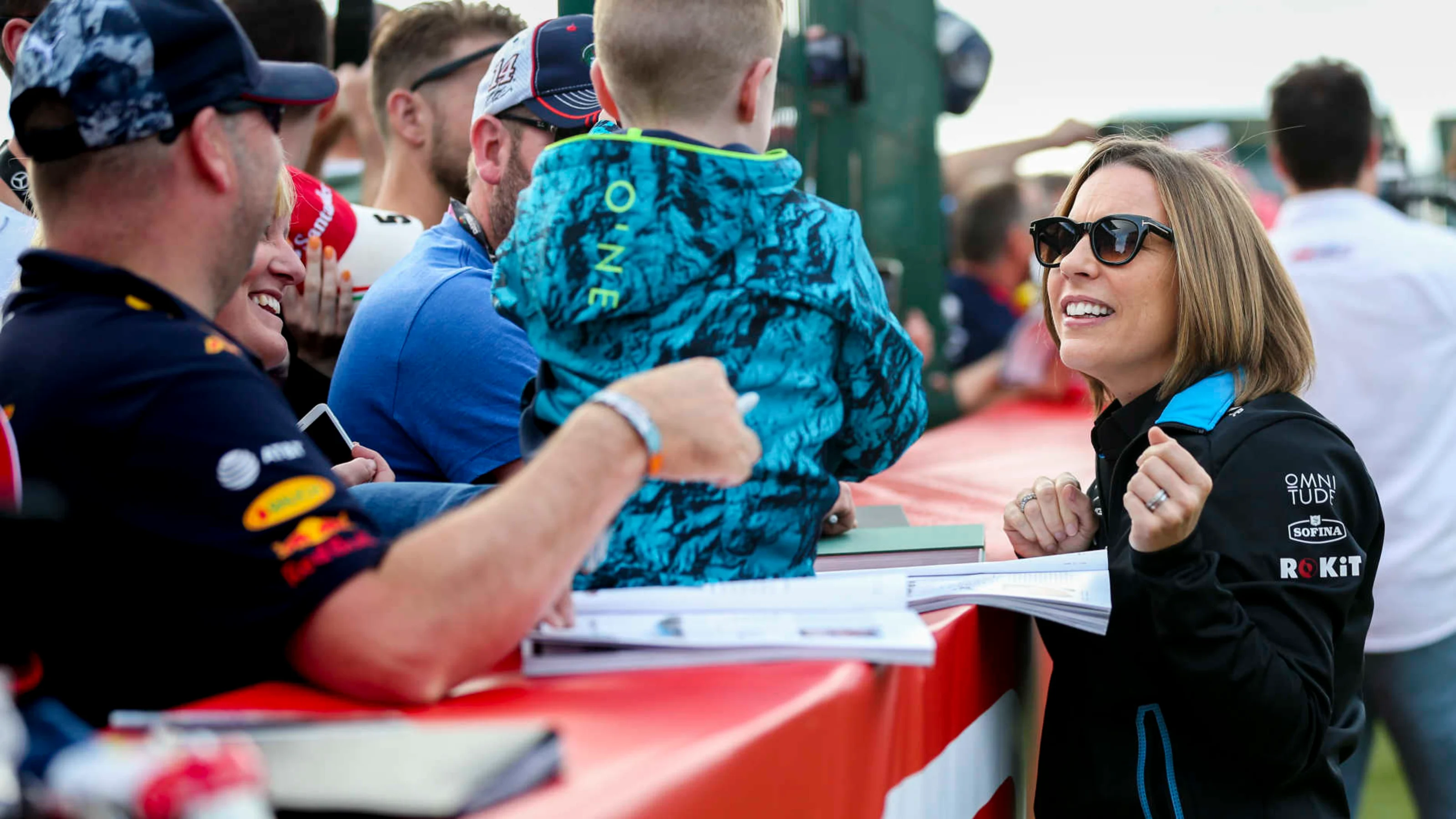 SILVERSTONE, UNITED KINGDOM - JULY 12: Claire Williams, Deputy Team Principal, Williams Racing sign
