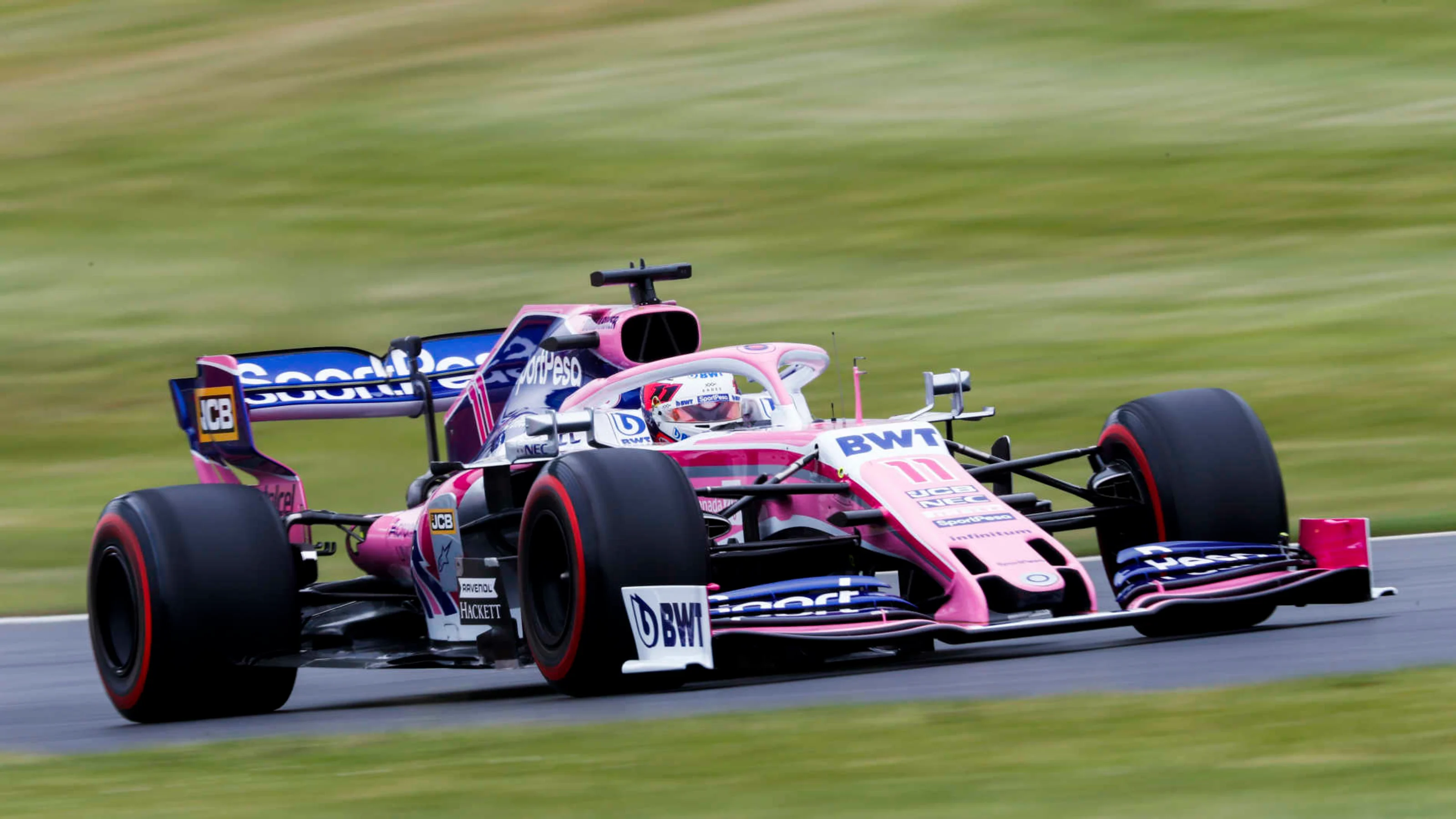 SILVERSTONE, UNITED KINGDOM - JULY 13: Sergio Perez, Racing Point RP19 during the British GP at