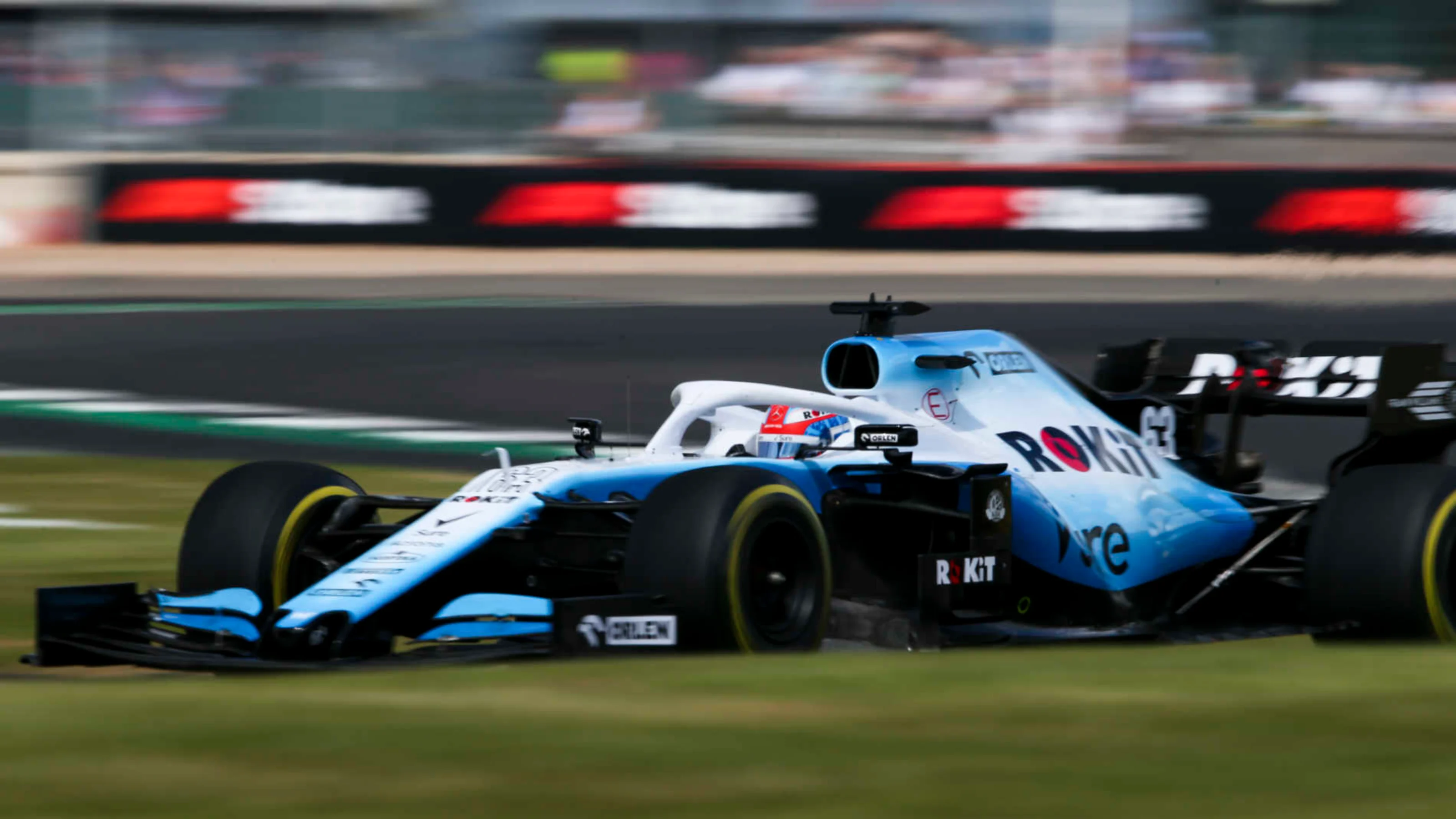 SILVERSTONE, UNITED KINGDOM - JULY 14: George Russell, Williams Racing FW42 during the British GP