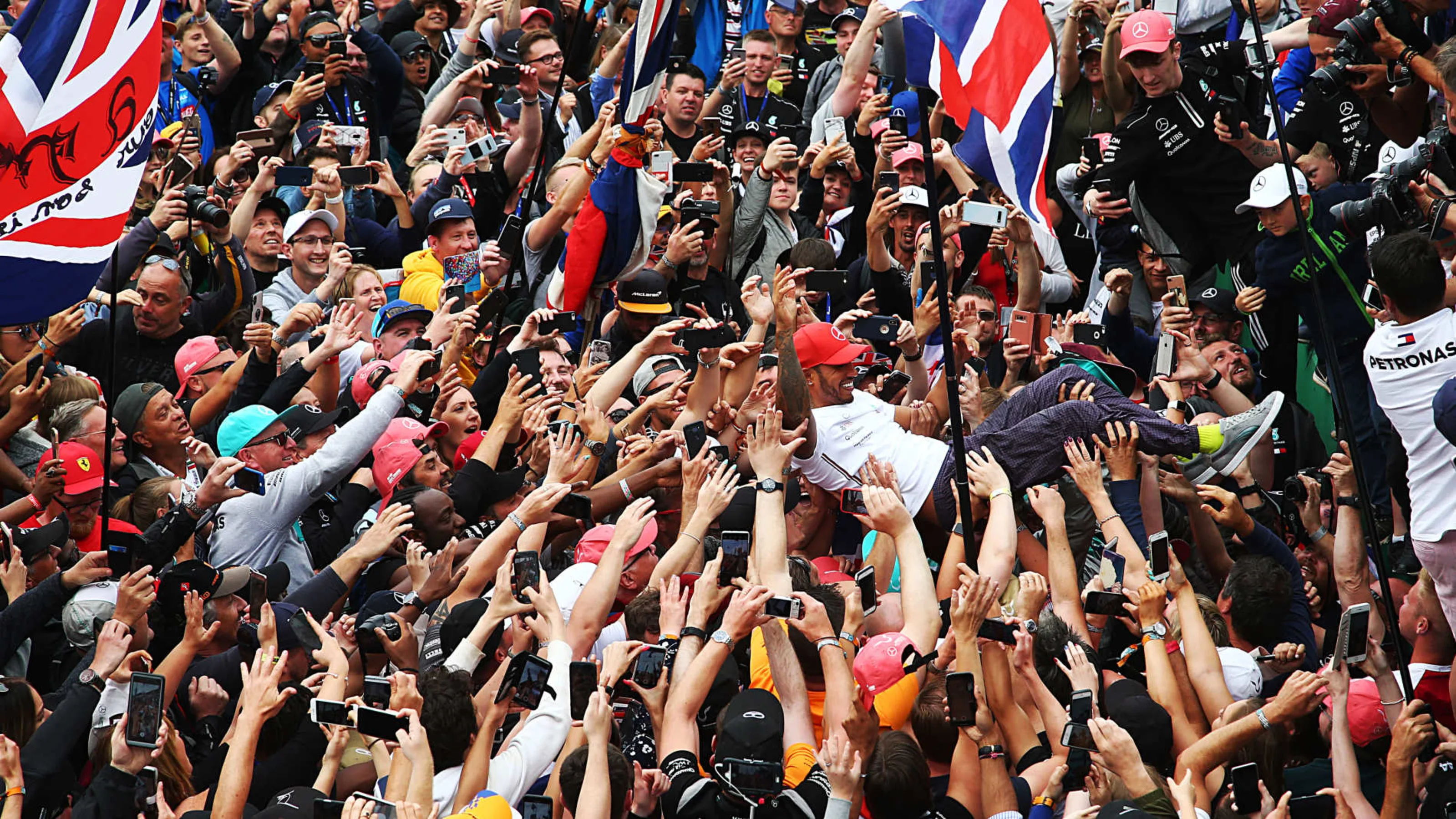 SILVERSTONE, UNITED KINGDOM - JULY 14: Lewis Hamilton, Mercedes AMG F1, 1st position during the