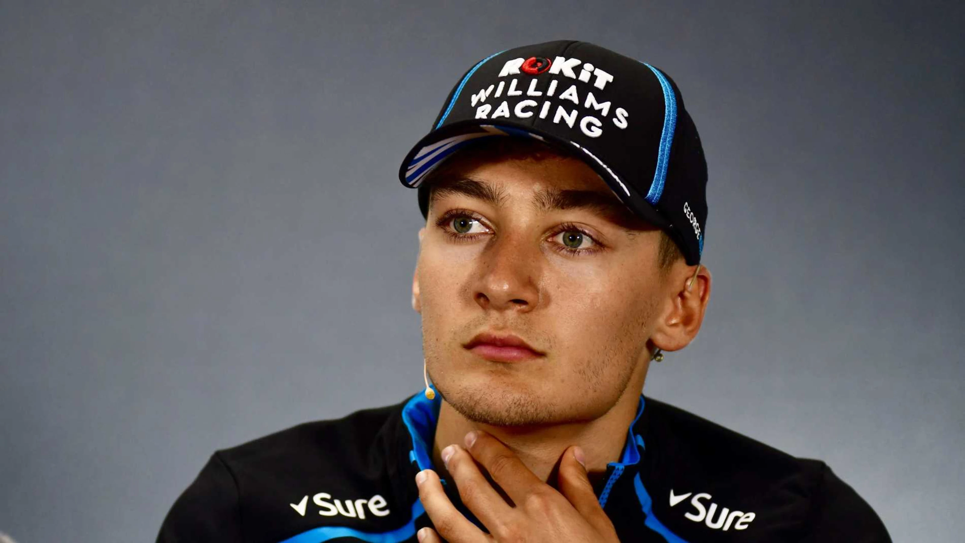 SILVERSTONE, UNITED KINGDOM - JULY 11: George Russell, Williams Racing in the Press Conference