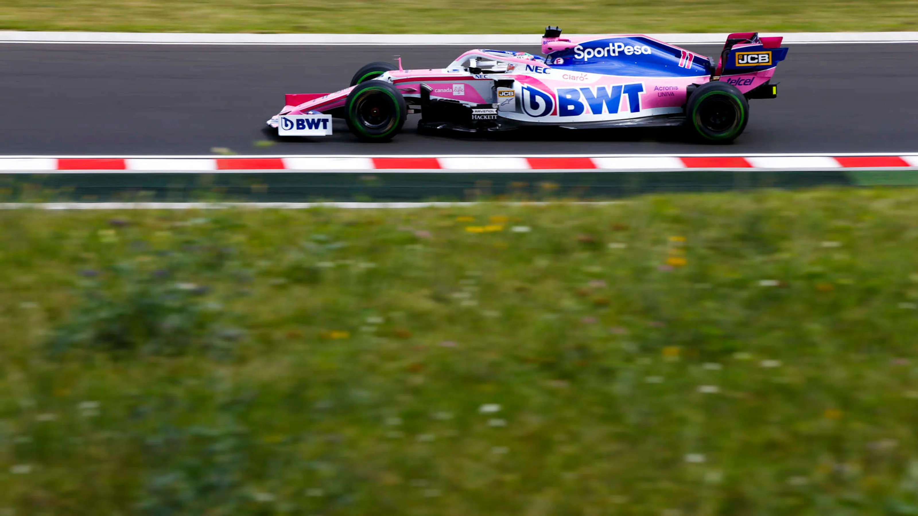 HUNGARORING, HUNGARY - AUGUST 02: Sergio Perez, Racing Point RP19 during the Hungarian GP at