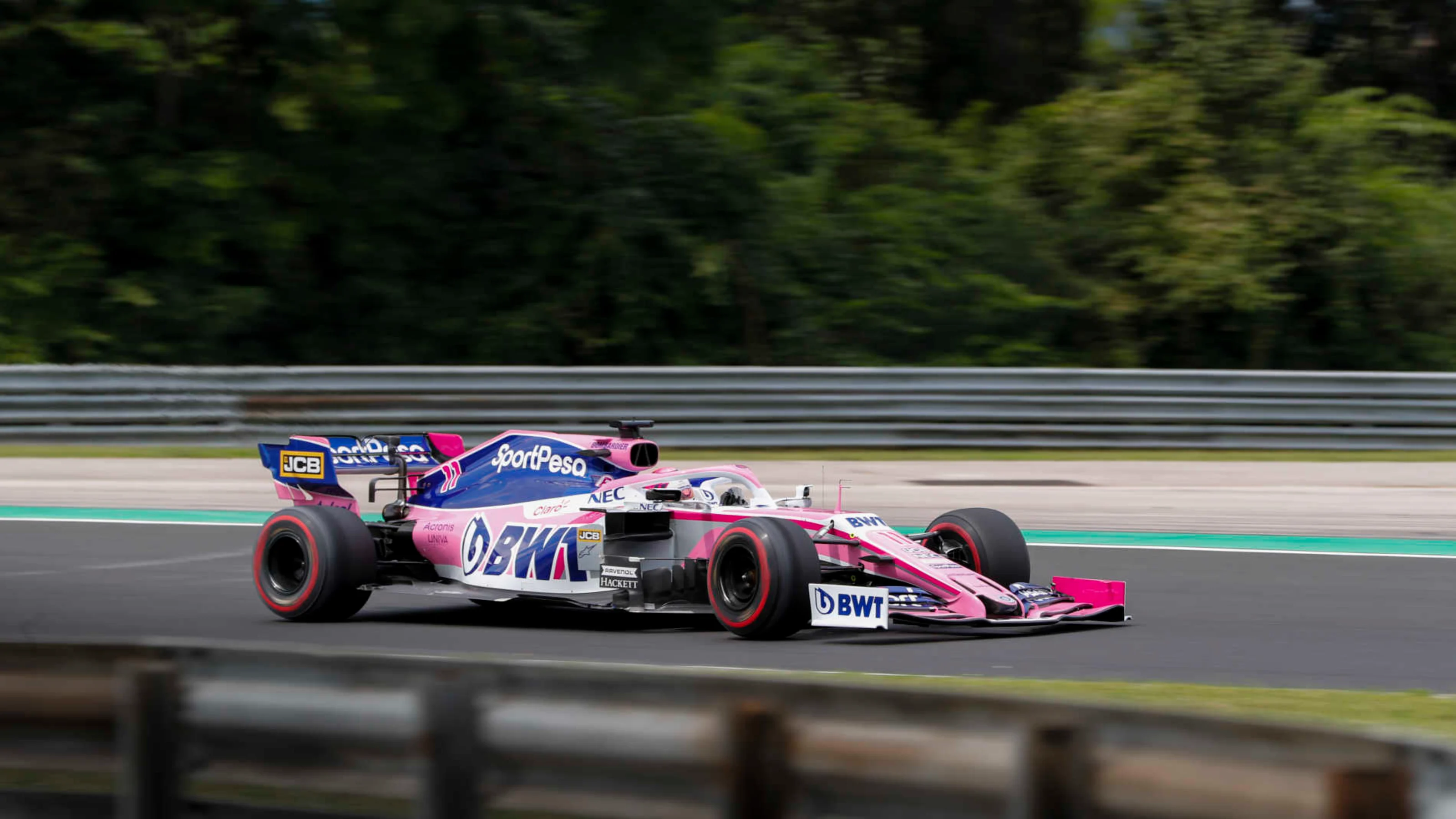 HUNGARORING, HUNGARY - AUGUST 03: Sergio Perez, Racing Point RP19 during the Hungarian GP at