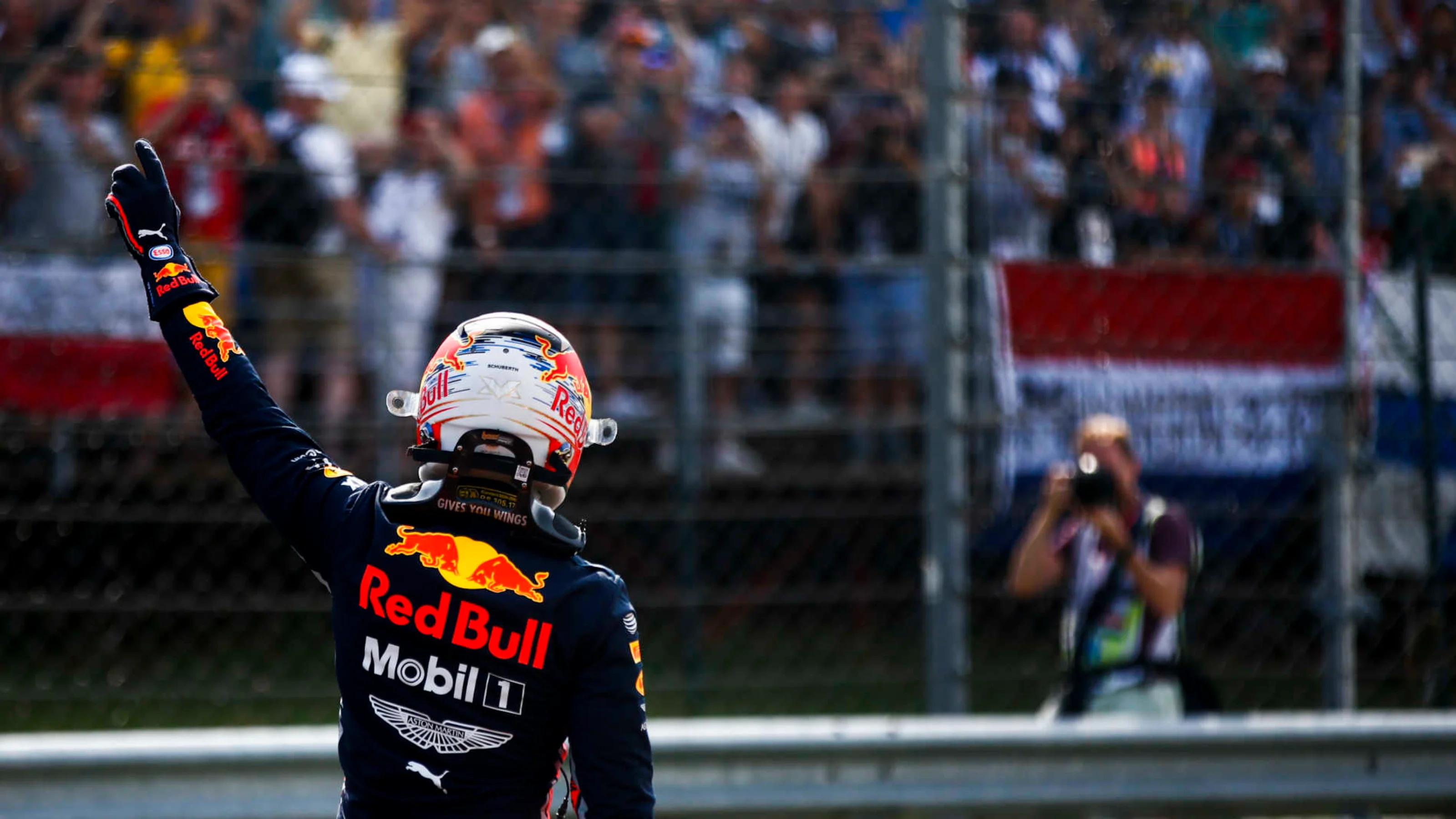HUNGARORING, HUNGARY - AUGUST 03: Max Verstappen, Red Bull Racing, celebrates after securing his