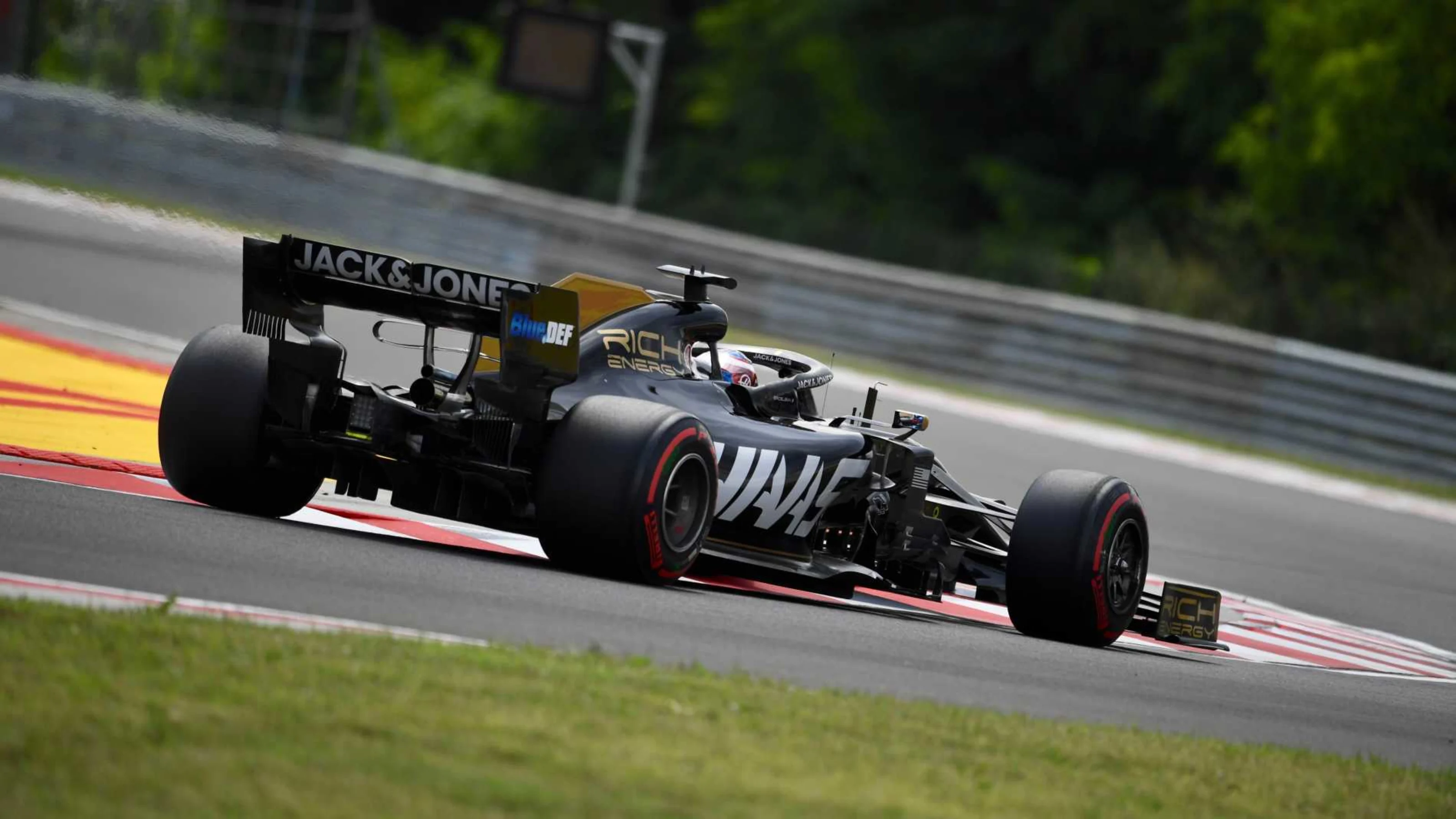 HUNGARORING, HUNGARY - AUGUST 03: Romain Grosjean, Haas VF-19 during the Hungarian GP at