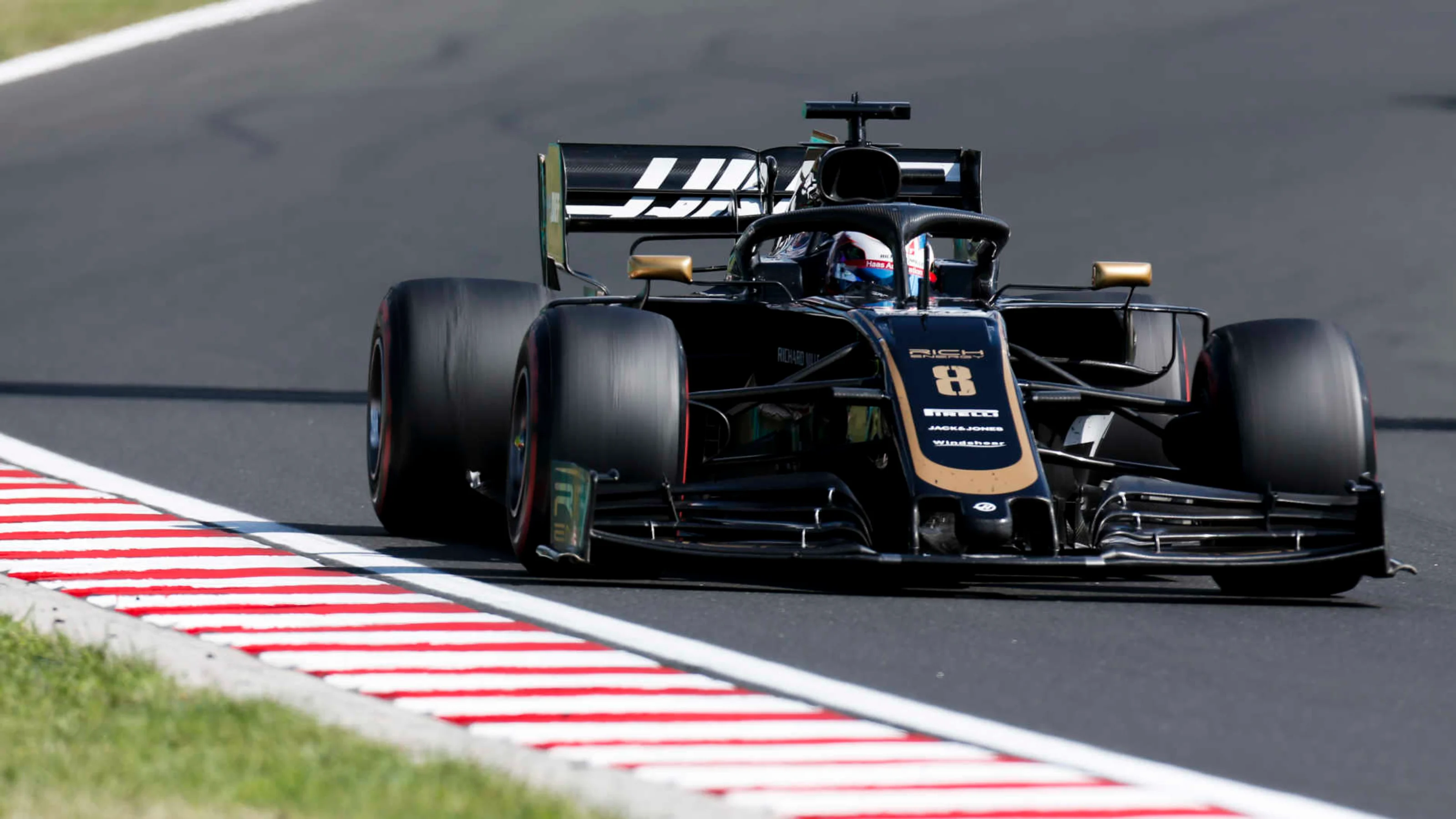 HUNGARORING, HUNGARY - AUGUST 04: Romain Grosjean, Haas VF-19 during the Hungarian GP at