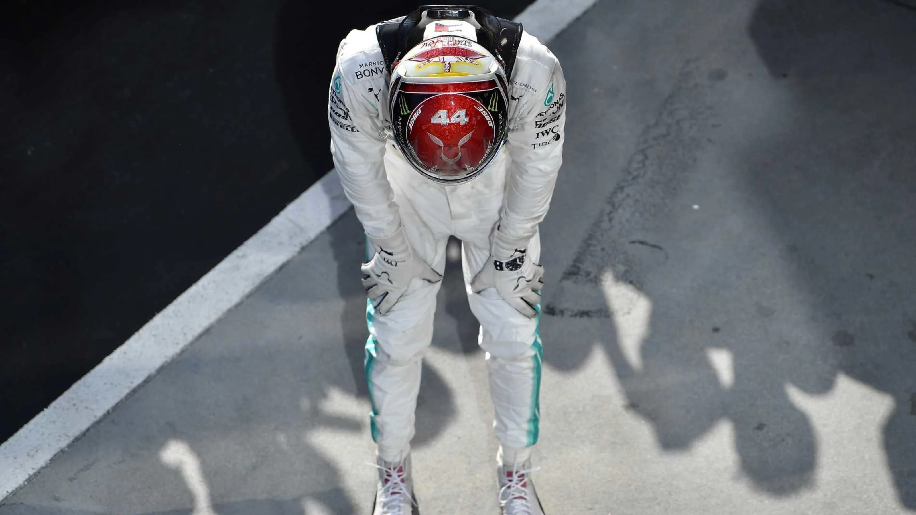 HUNGARORING, HUNGARY - AUGUST 04: Lewis Hamilton, Mercedes AMG F1, 1st position, celebrates in Parc