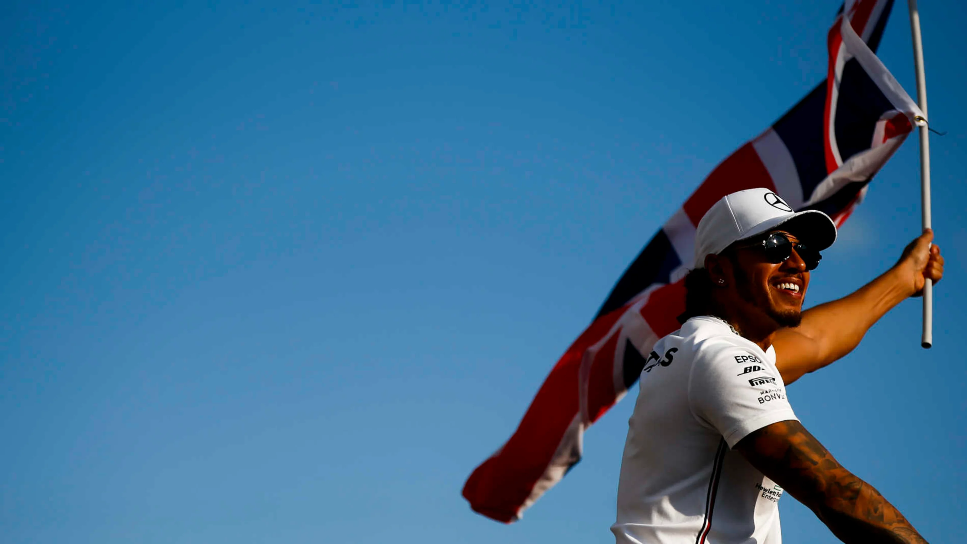 HUNGARORING, HUNGARY - AUGUST 04: Race winner Lewis Hamilton, Mercedes AMG F1 celebrates with a