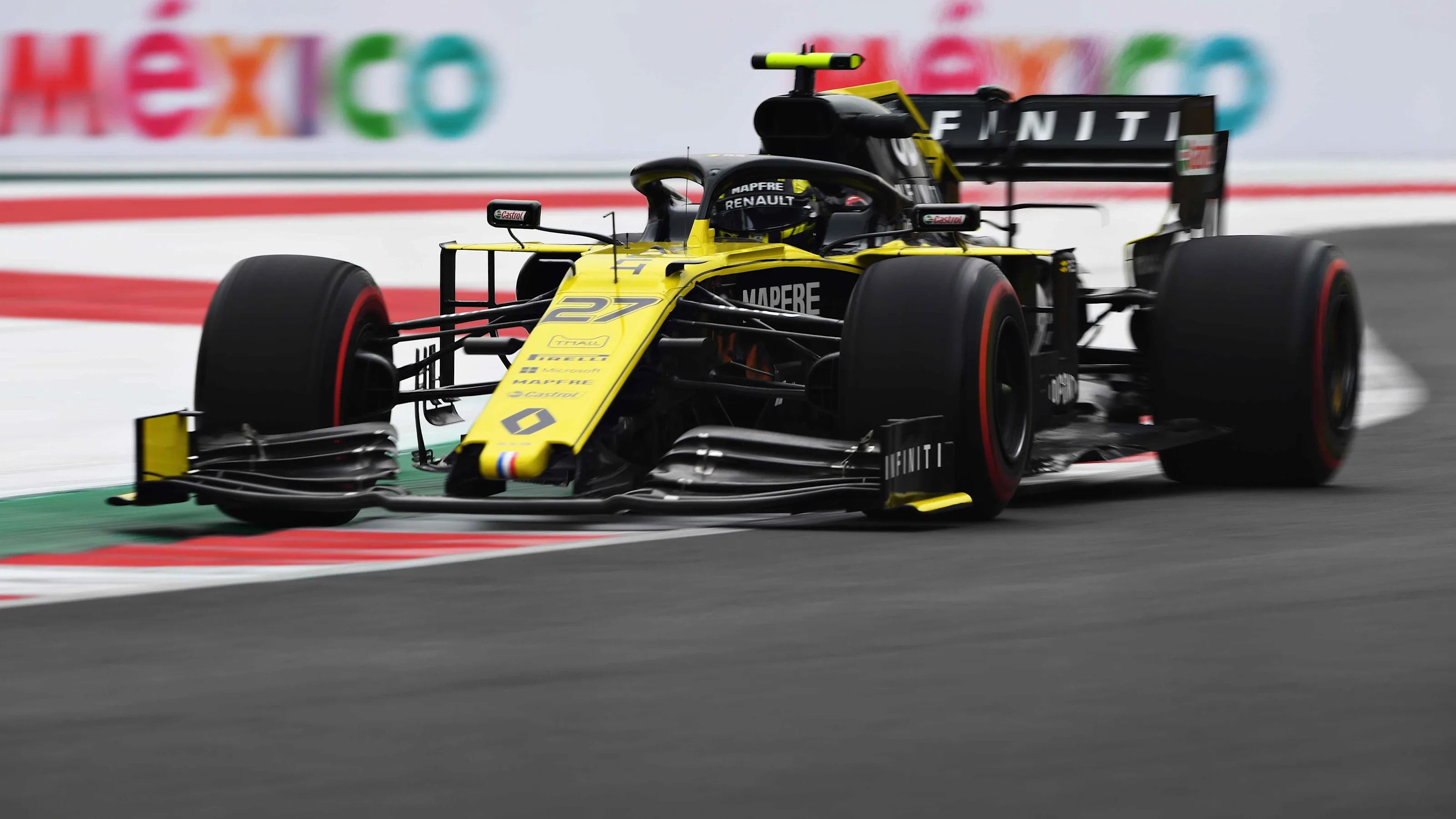 MEXICO CITY, MEXICO - OCTOBER 25: Nico Hulkenberg of Germany driving the (27) Renault Sport Formula