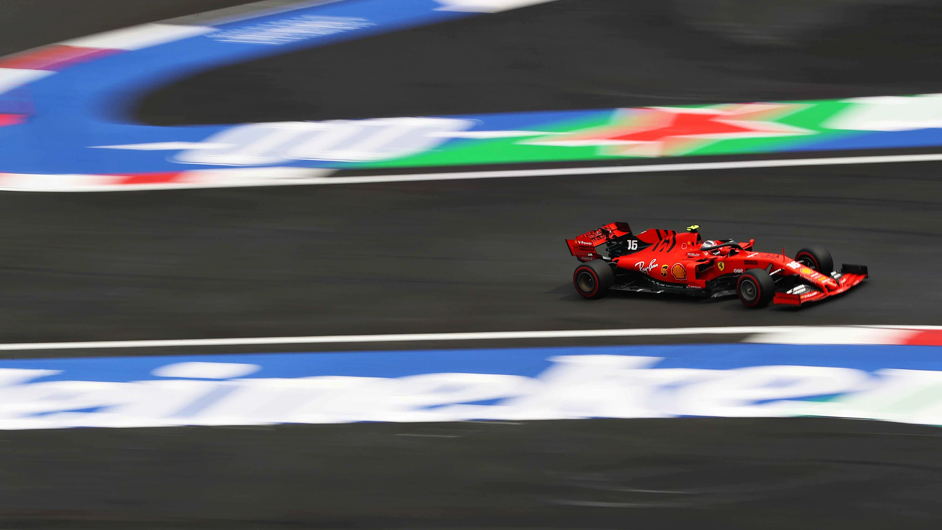 MEXICO CITY, MEXICO - OCTOBER 25: Charles Leclerc of Monaco driving the (16) Scuderia Ferrari SF90