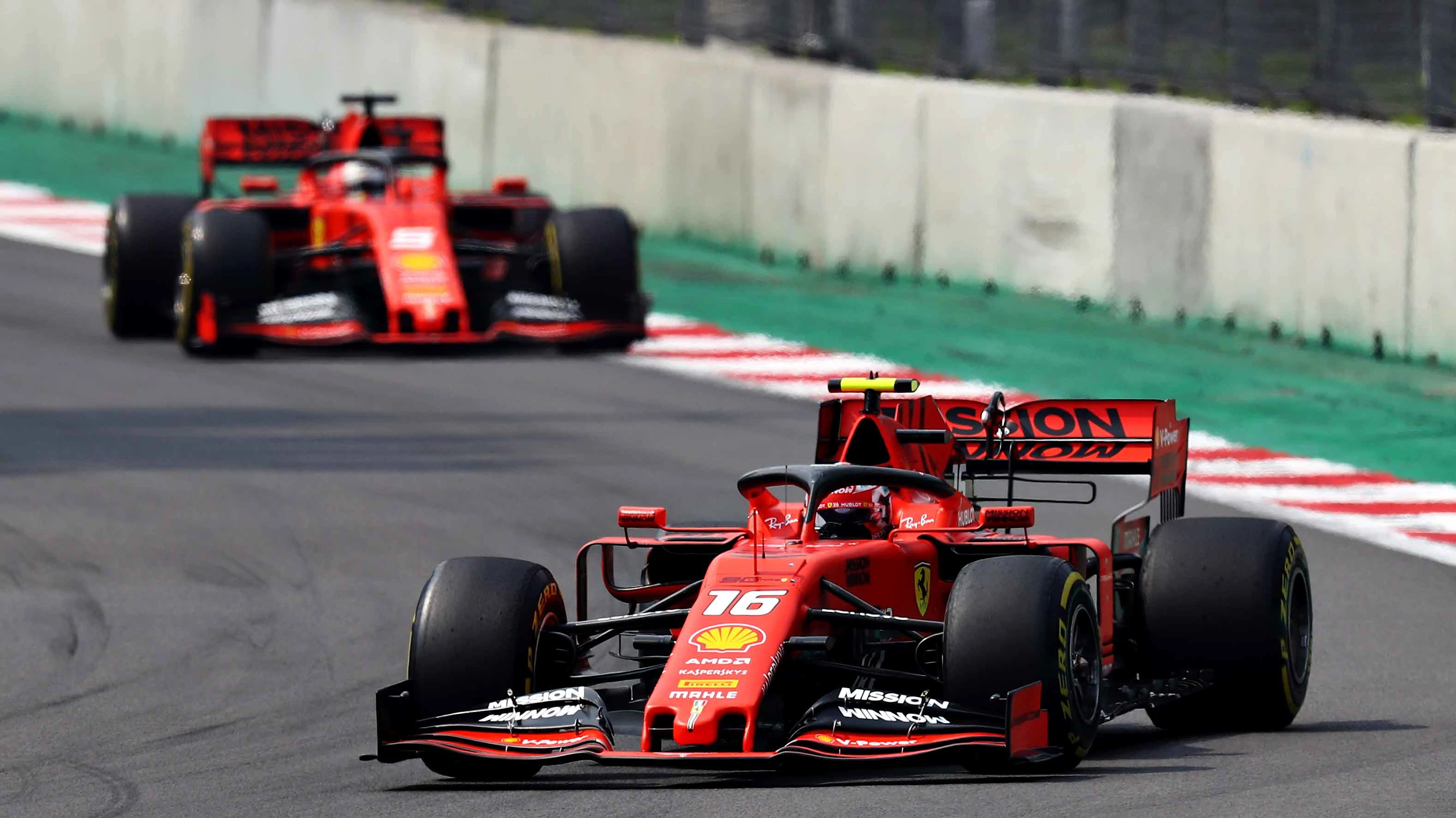 MEXICO CITY, MEXICO - OCTOBER 27: Charles Leclerc of Monaco driving the (16) Scuderia Ferrari SF90