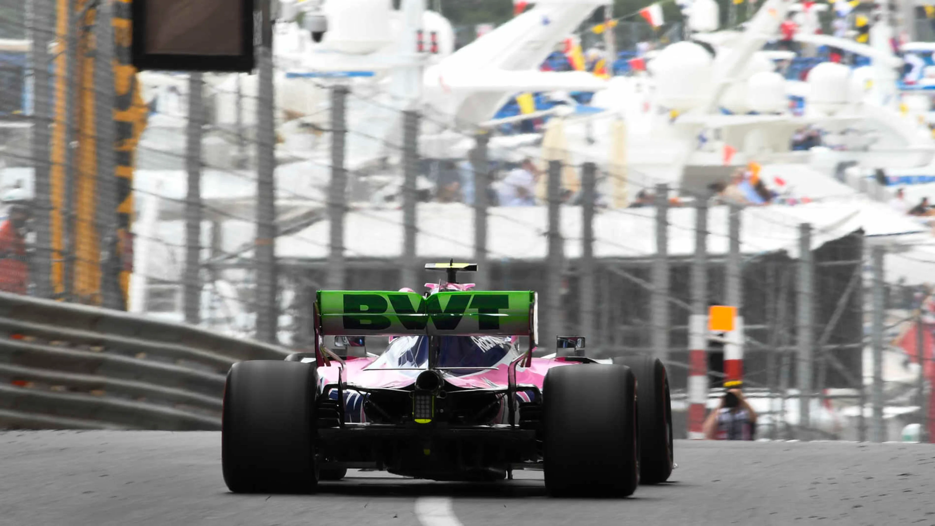 MONTE CARLO, MONACO - MAY 23: Lance Stroll, Racing Point RP19 during the Monaco GP at Monte Carlo