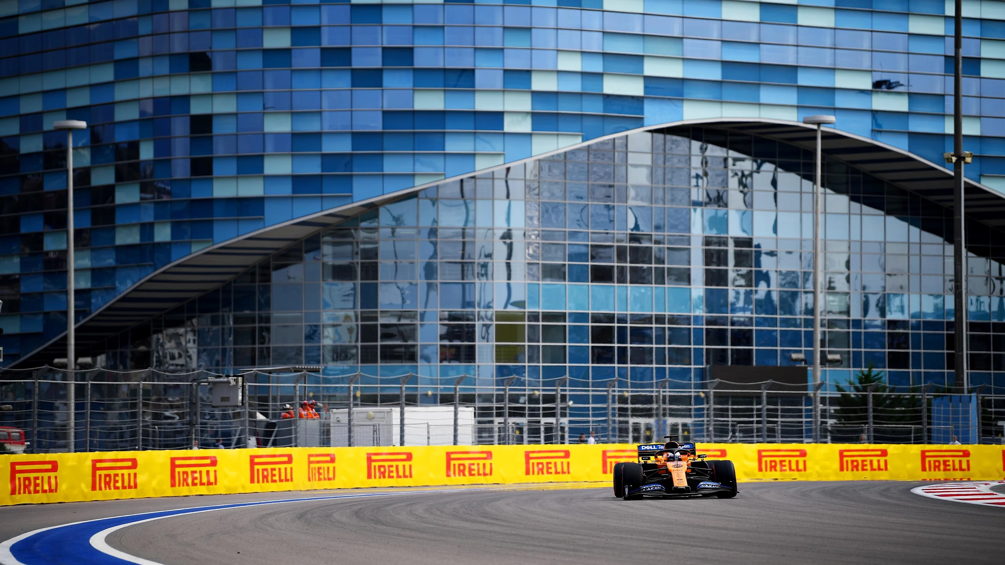 SOCHI, RUSSIA - SEPTEMBER 27: Carlos Sainz of Spain driving the (55) McLaren F1 Team MCL34 Renault
