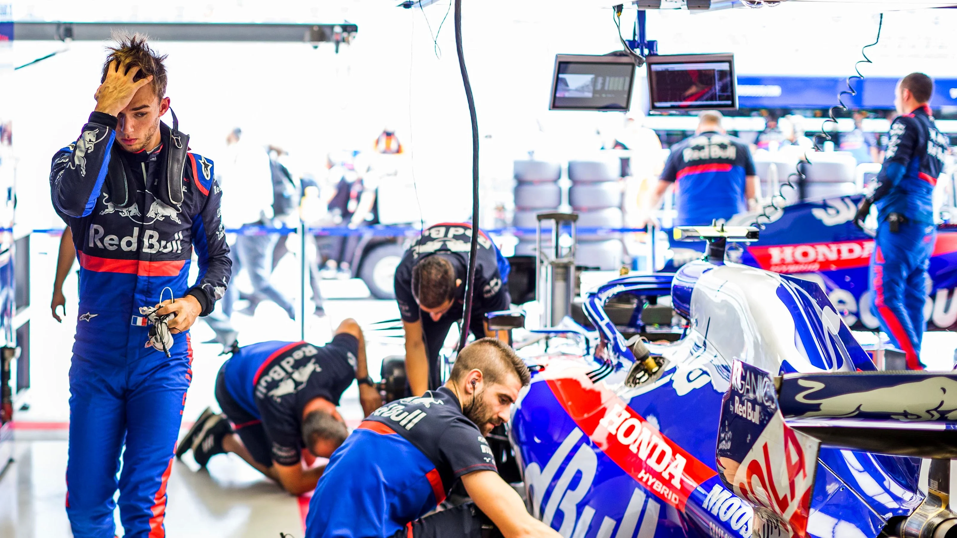 SOCHI, RUSSIA - SEPTEMBER 27: Pierre Gasly of Scuderia Toro Rosso and France during practice for