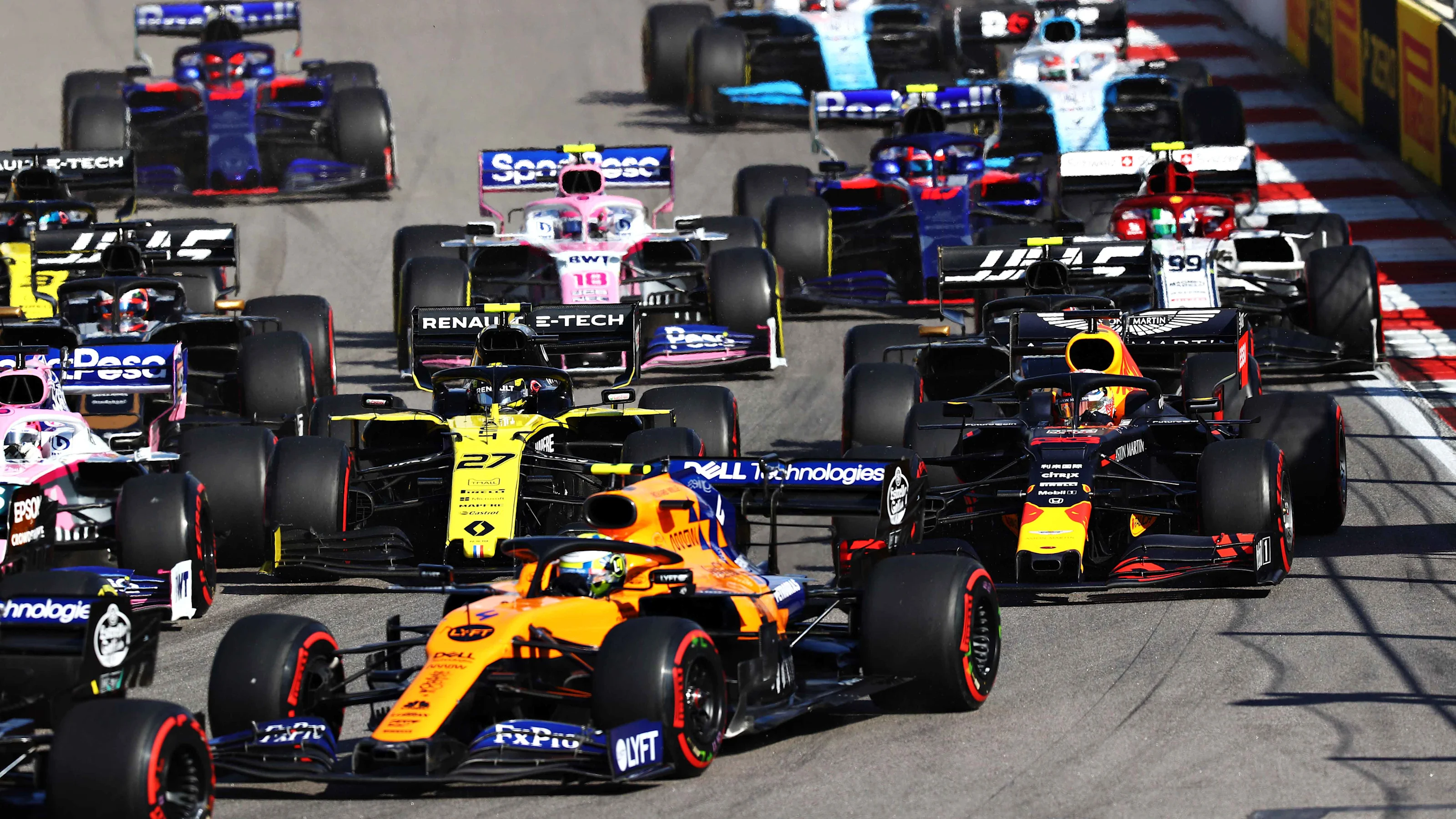 SOCHI, RUSSIA - SEPTEMBER 29: Max Verstappen of the Netherlands driving the (33) Aston Martin Red