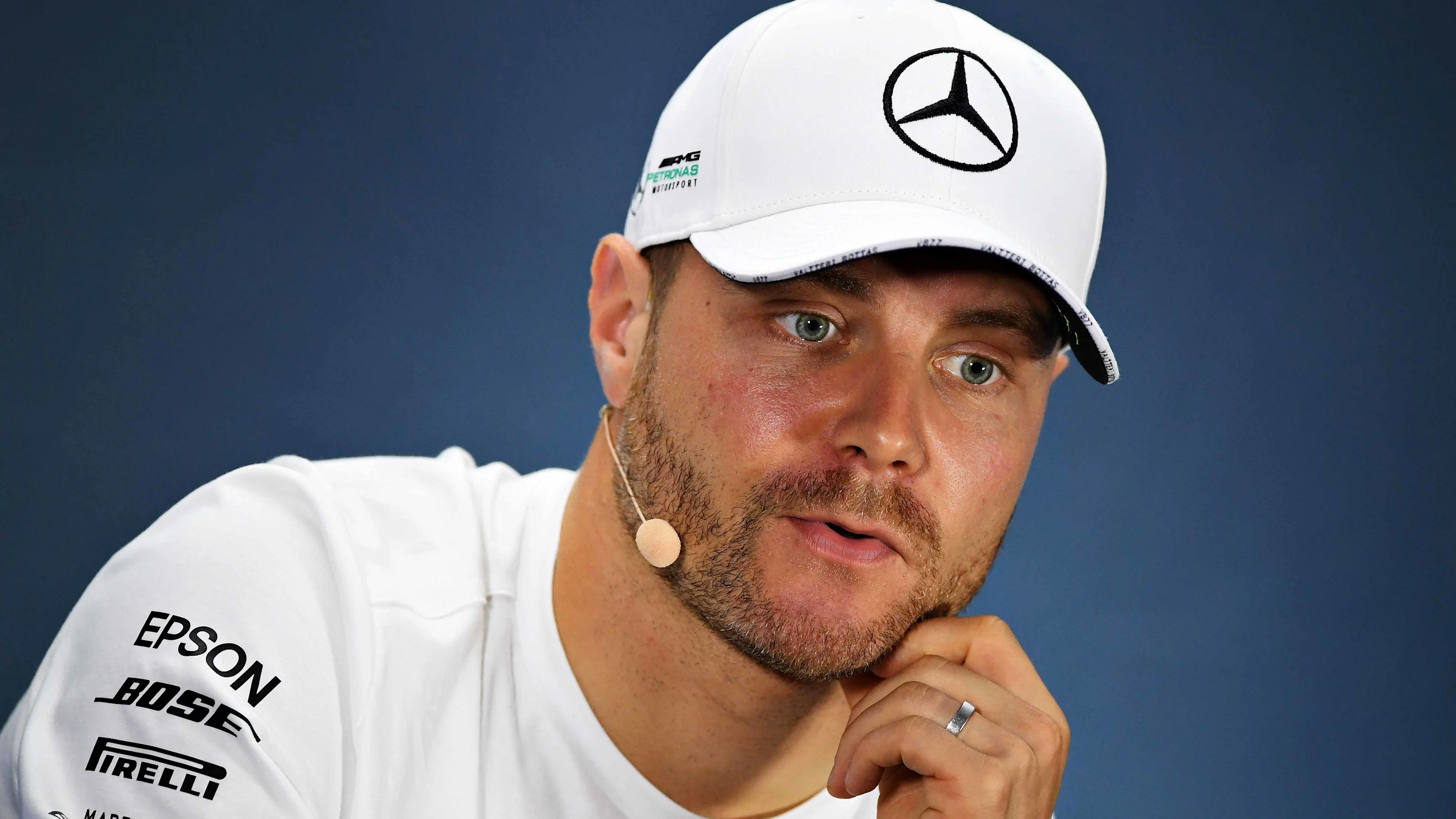 SOCHI, RUSSIA - SEPTEMBER 26: Valtteri Bottas of Finland and Mercedes GP looks on in the Drivers
