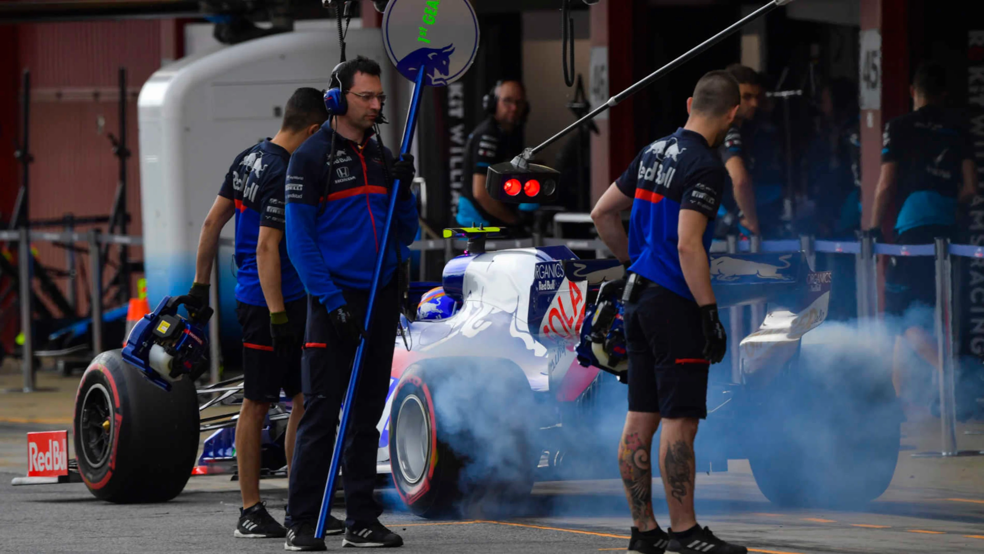 CIRCUIT DE BARCELONA-CATALUNYA, SPAIN - MAY 11: Alexander Albon, Toro Rosso STR14, in the pit lane