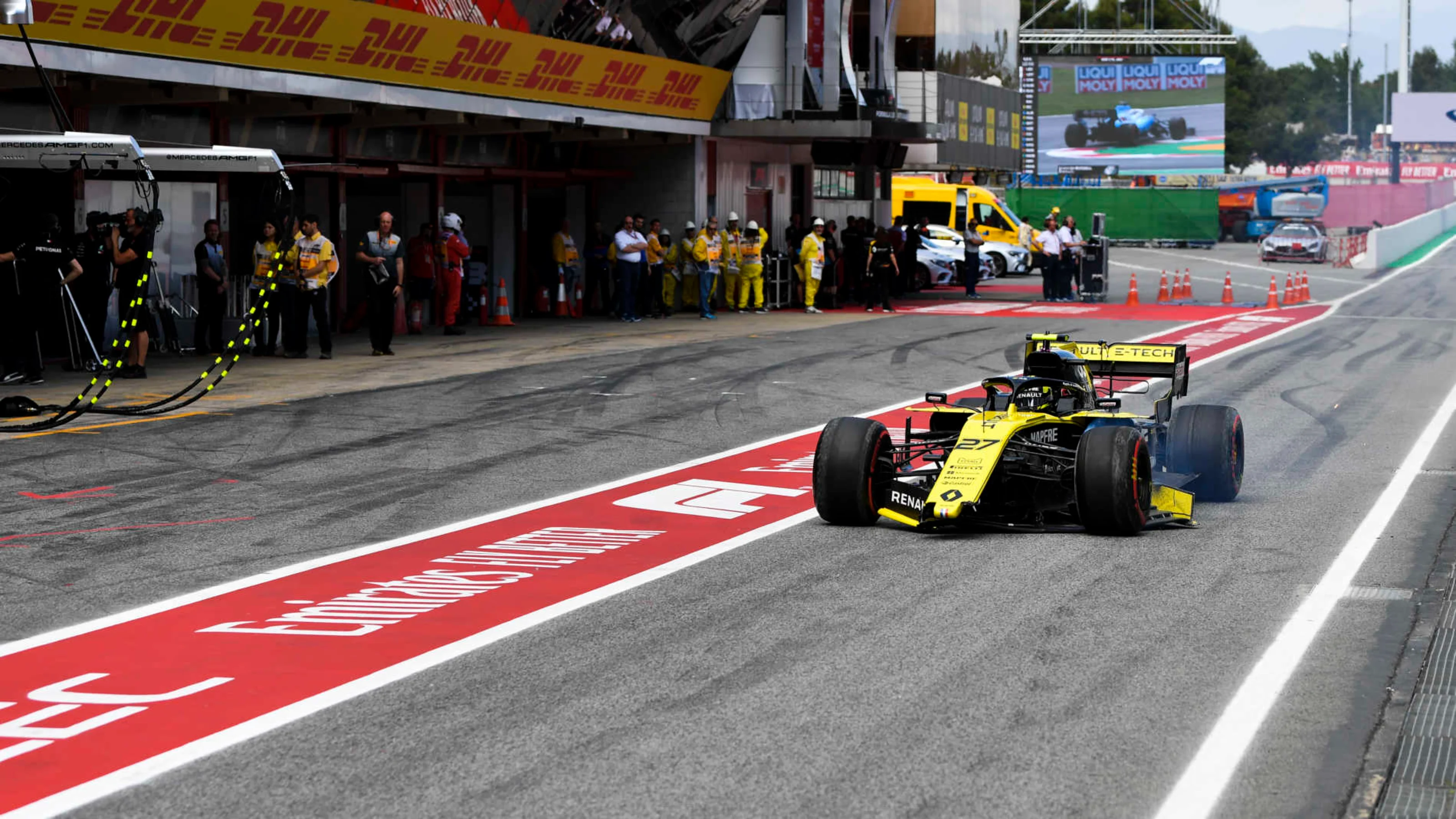 CIRCUIT DE BARCELONA-CATALUNYA, SPAIN - MAY 11: Nico Hulkenberg, Renault R.S. 19, comes in with