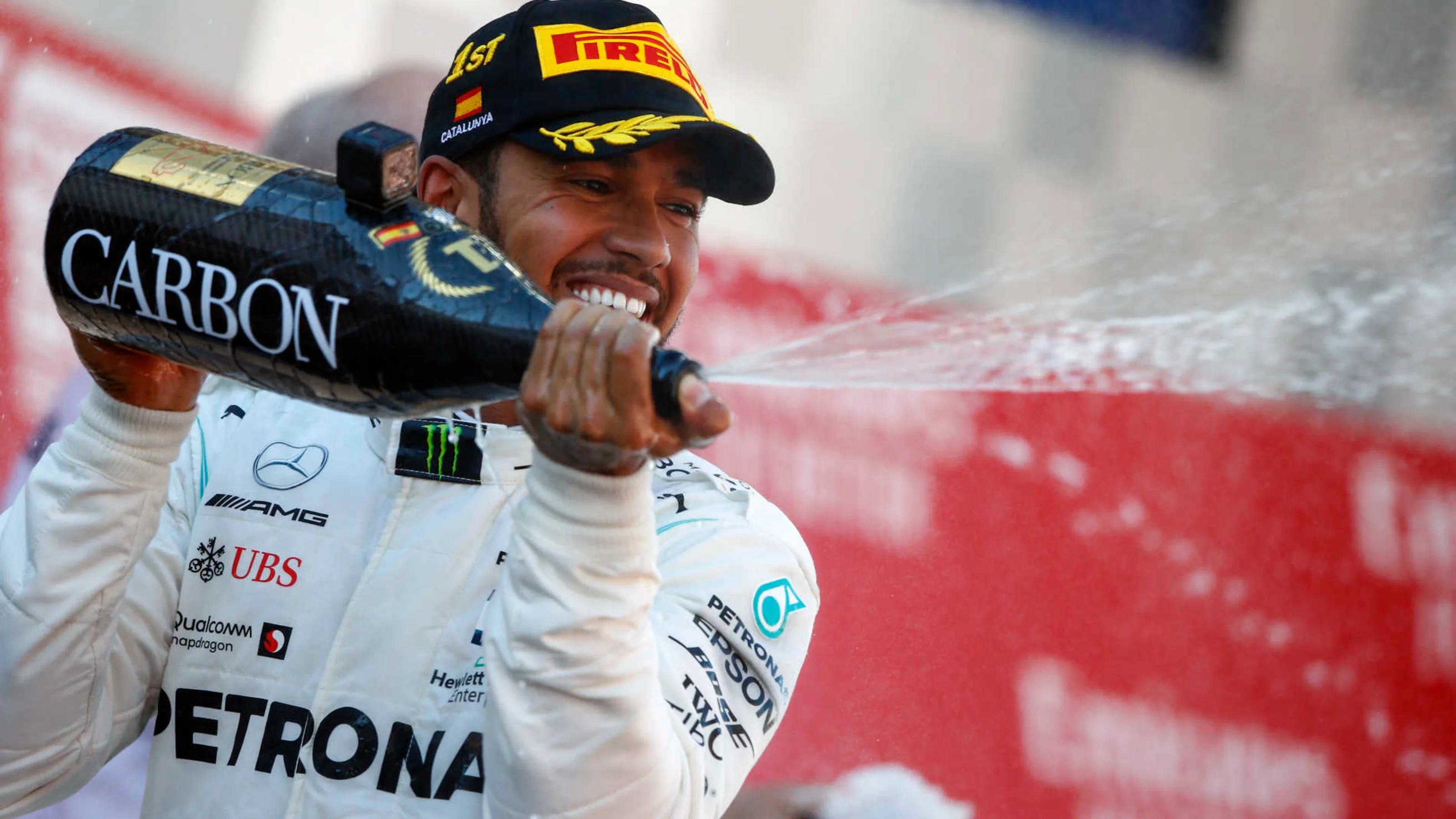 CIRCUIT DE BARCELONA-CATALUNYA, SPAIN - MAY 12: Lewis Hamilton, Mercedes AMG F1, 1st position,