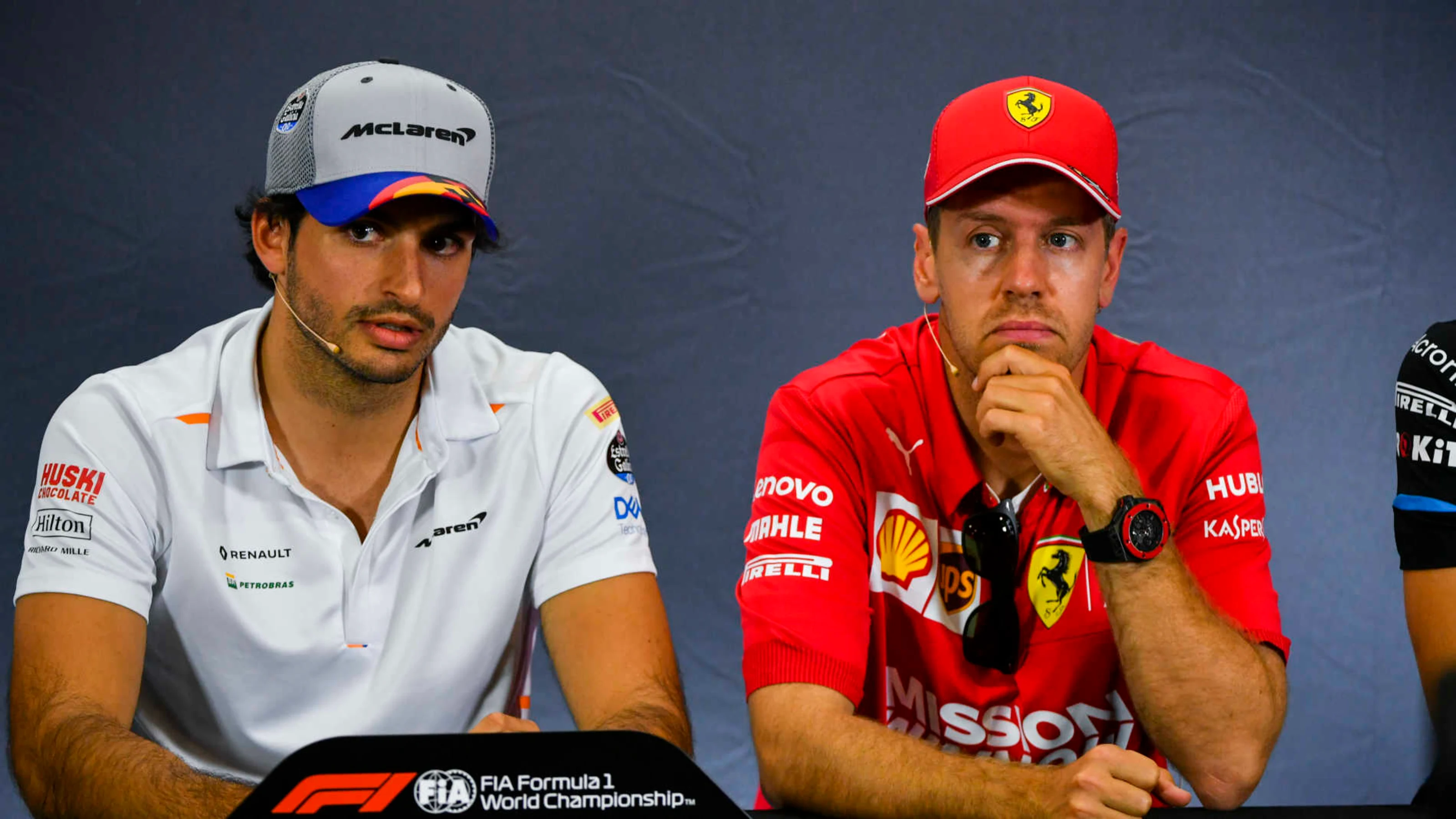 CIRCUIT DE BARCELONA-CATALUNYA, SPAIN - MAY 09: Carlos Sainz Jr, McLaren and Sebastian Vettel,