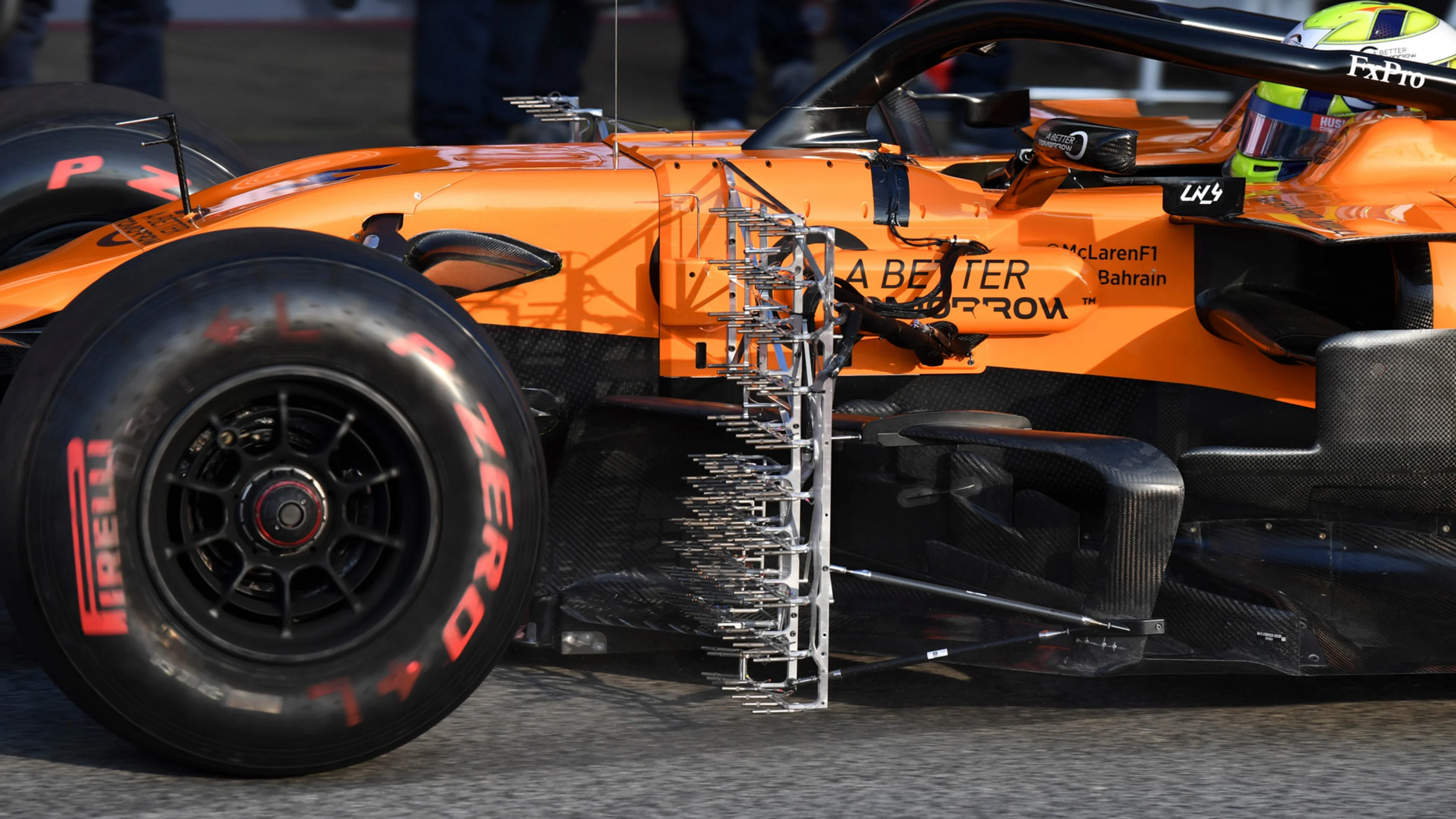 CIRCUIT DE BARCELONA-CATALUNYA, SPAIN - FEBRUARY 21: Lando Norris, McLaren MCL34 with aero sensors