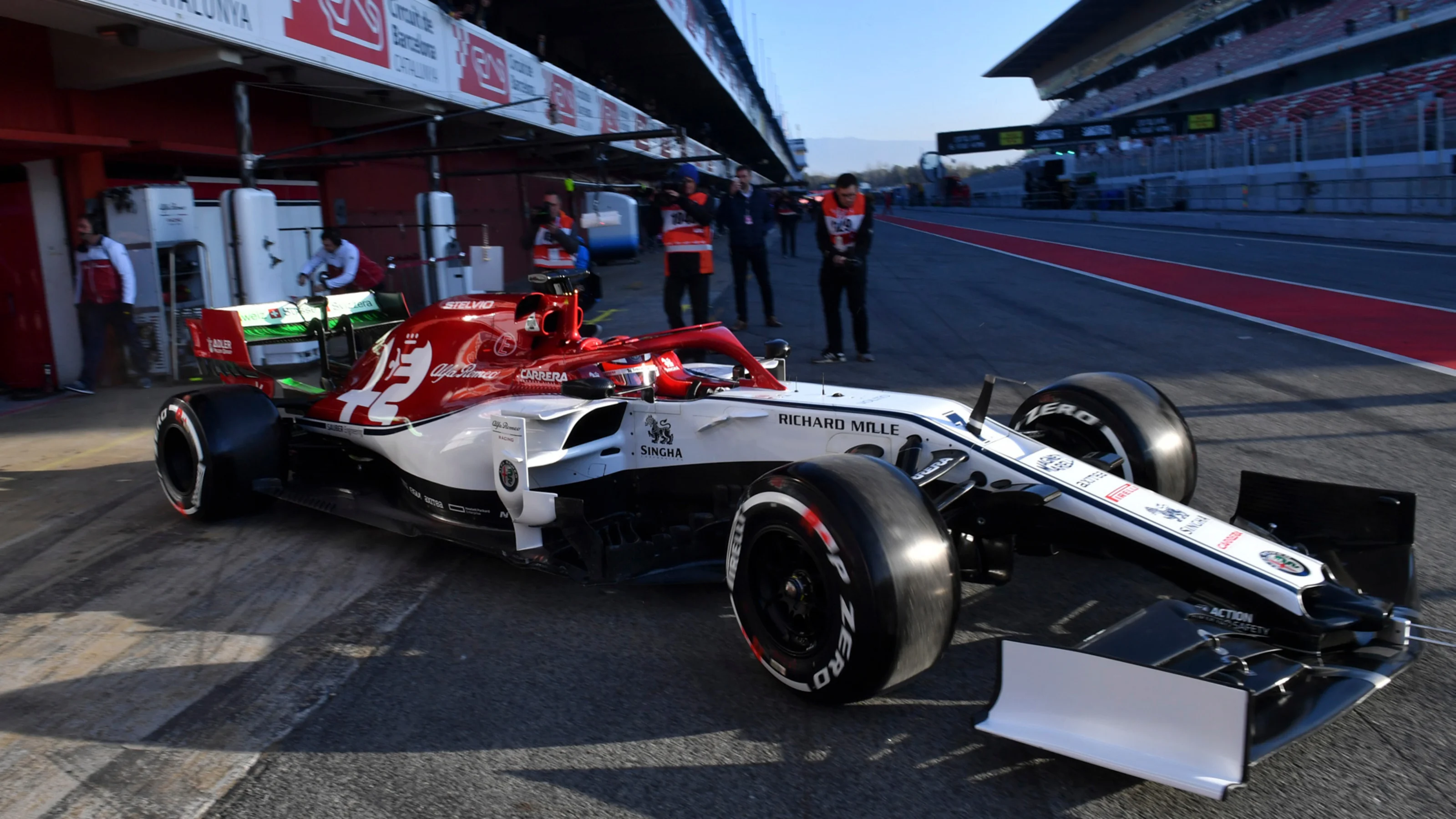 CIRCUIT DE BARCELONA-CATALUNYA, SPAIN - FEBRUARY 18: Kimi Raikkonen, Alfa Romeo Racing C38 during