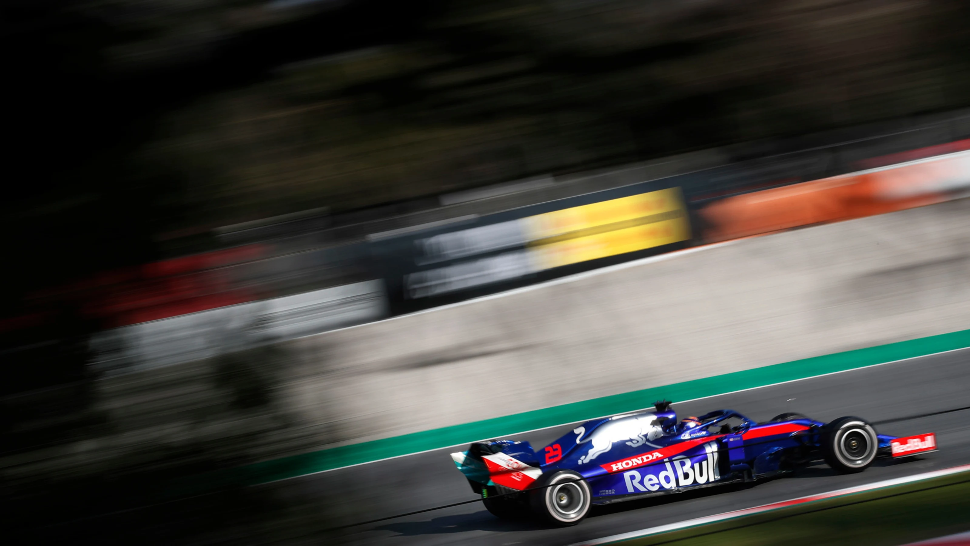 CIRCUIT DE BARCELONA-CATALUNYA, SPAIN - FEBRUARY 19: Alex Albon, Scuderia Toro Rosso STR14 during