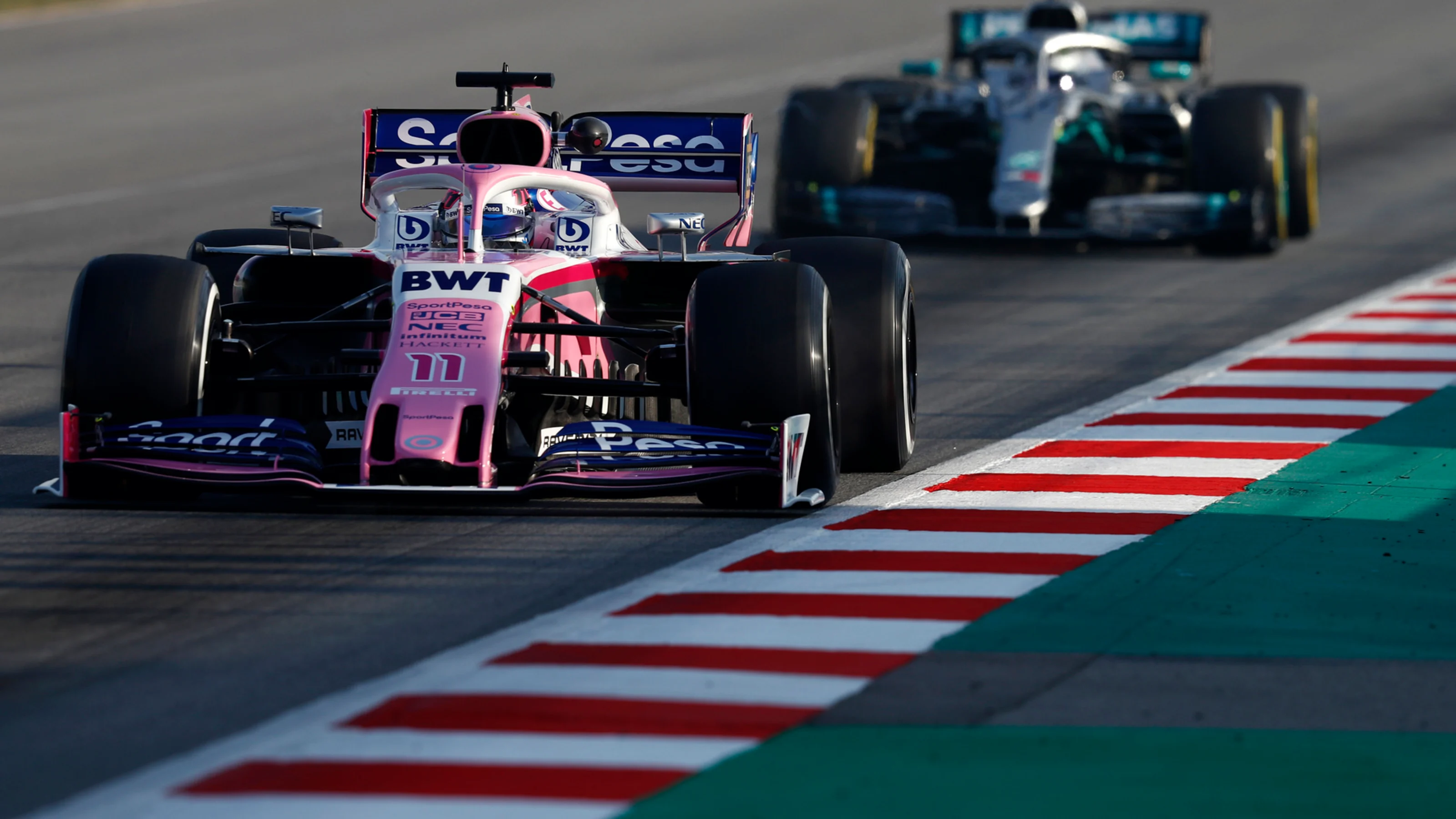CIRCUIT DE BARCELONA-CATALUNYA, SPAIN - MARCH 01: Sergio Perez, SportPesa Racing Point F1 Team RP19