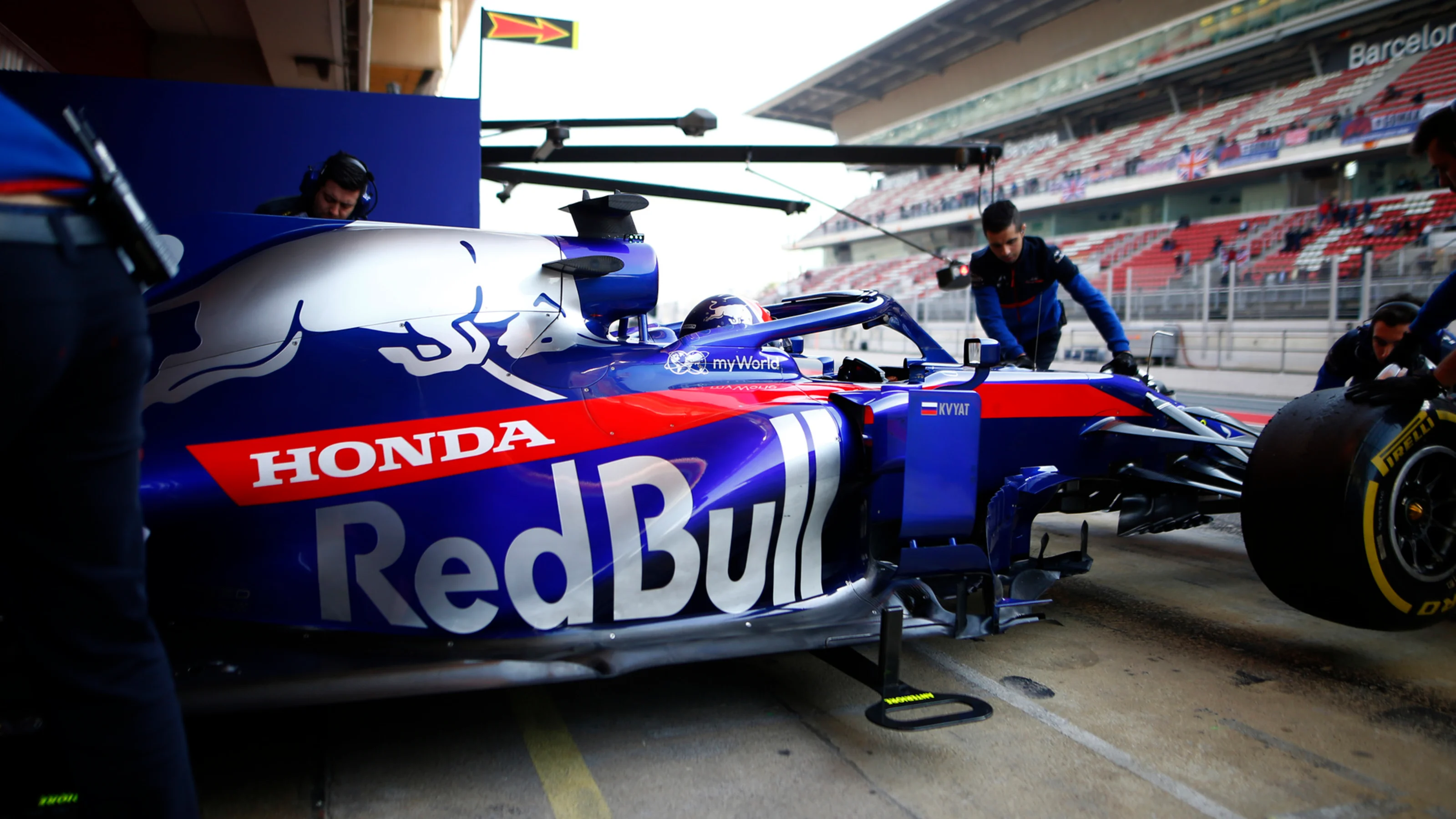CIRCUIT DE BARCELONA-CATALUNYA, SPAIN - MARCH 01: Daniil Kvyat, Scuderia Toro Rosso STR14 during