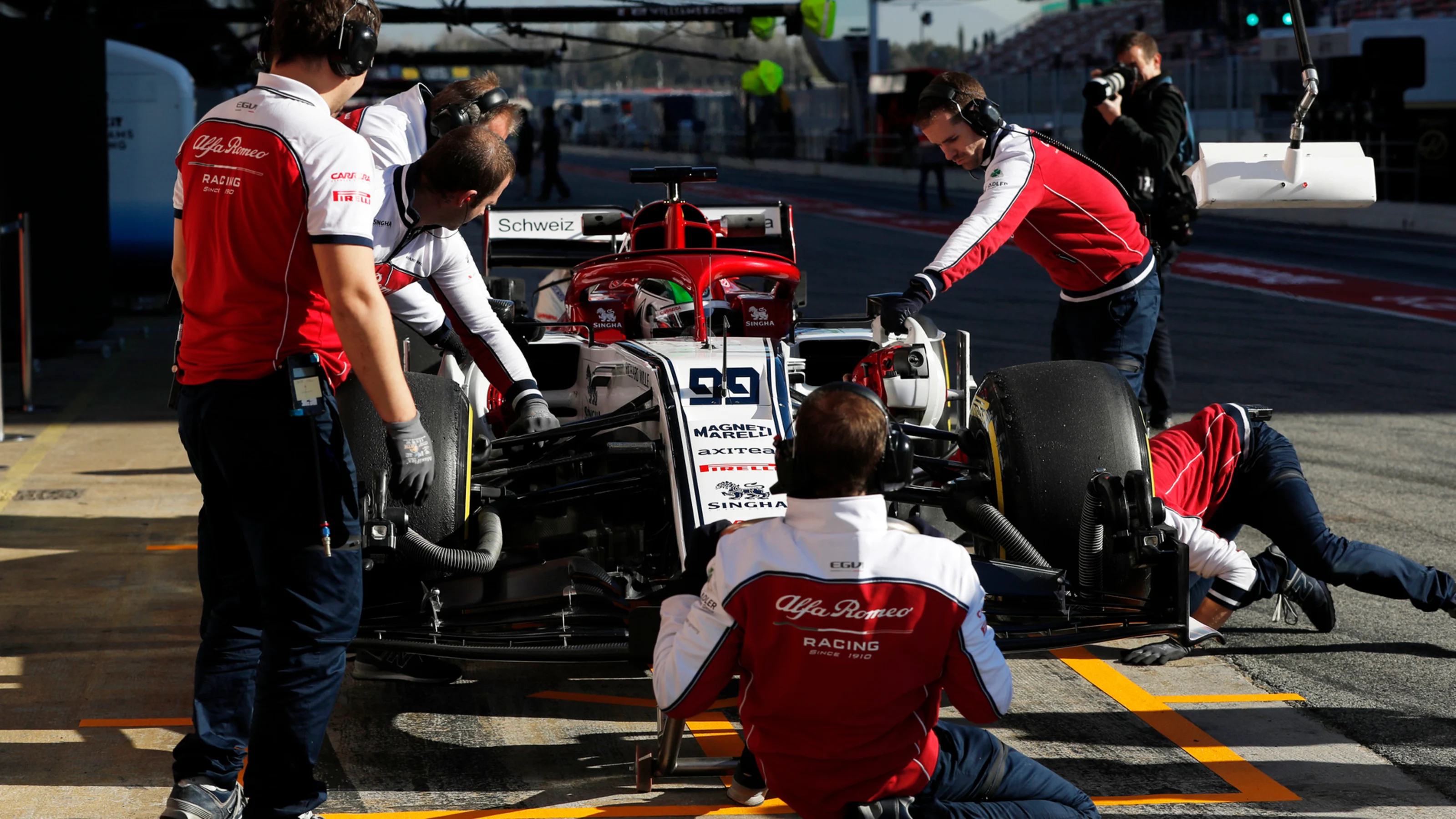 CIRCUIT DE BARCELONA-CATALUNYA, SPAIN - FEBRUARY 26: Antonio Giovinazzi, Alfa Romeo Racing C38