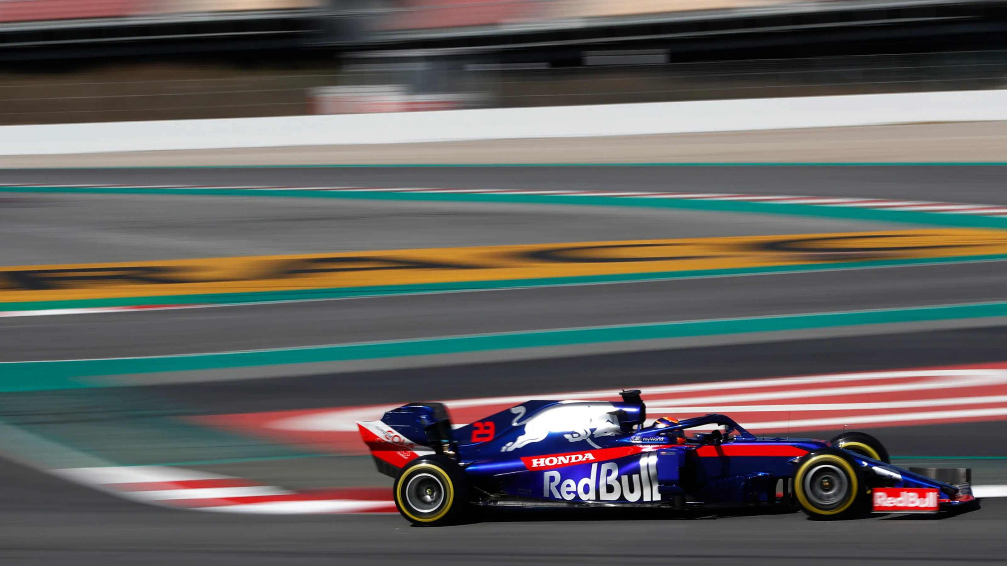 CIRCUIT DE BARCELONA-CATALUNYA, SPAIN - FEBRUARY 26: Alex Albon, Scuderia Toro Rosso STR14 during