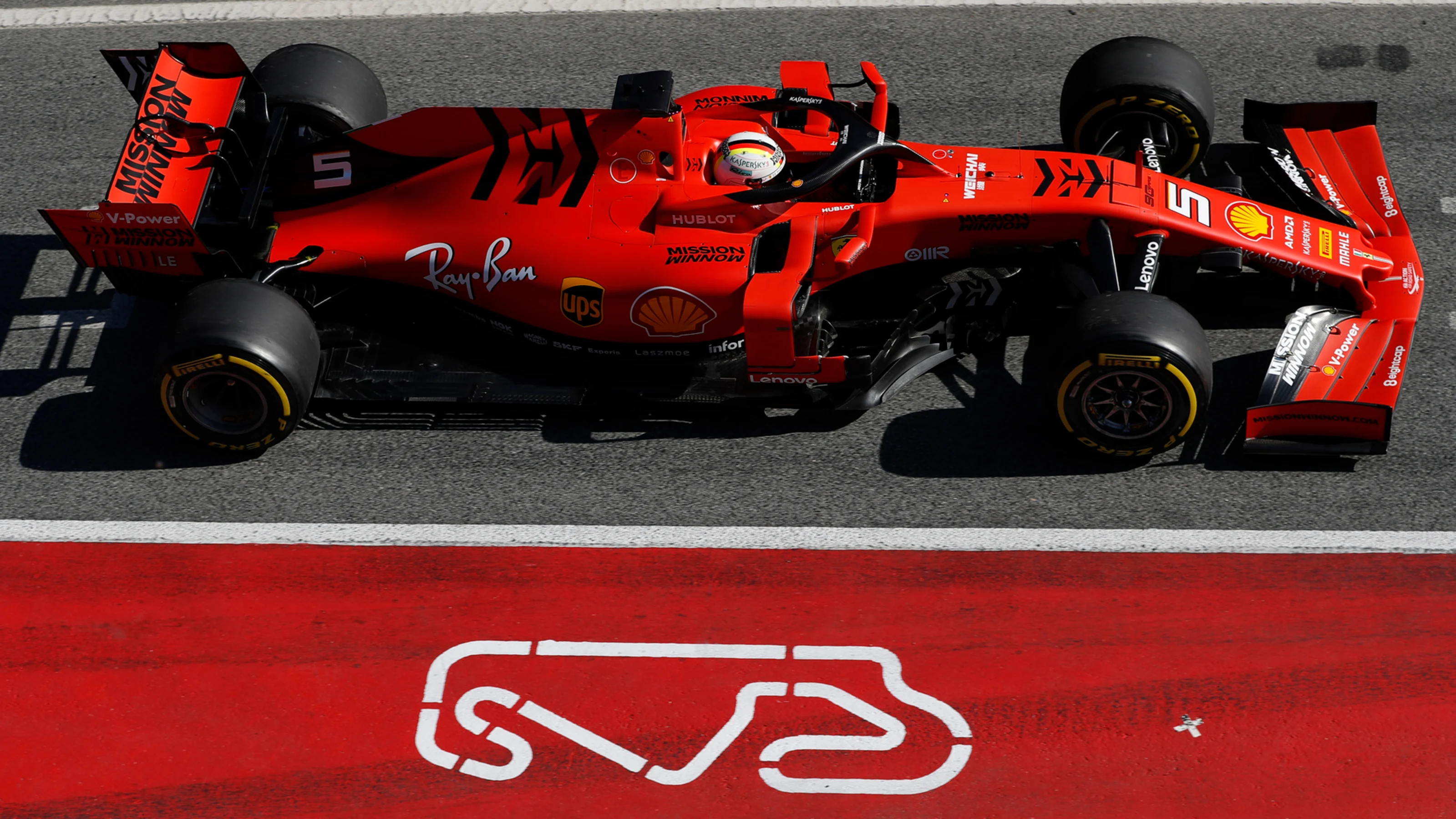 CIRCUIT DE BARCELONA-CATALUNYA, SPAIN - FEBRUARY 26: Sebastian Vettel, Ferrari SF90 during the