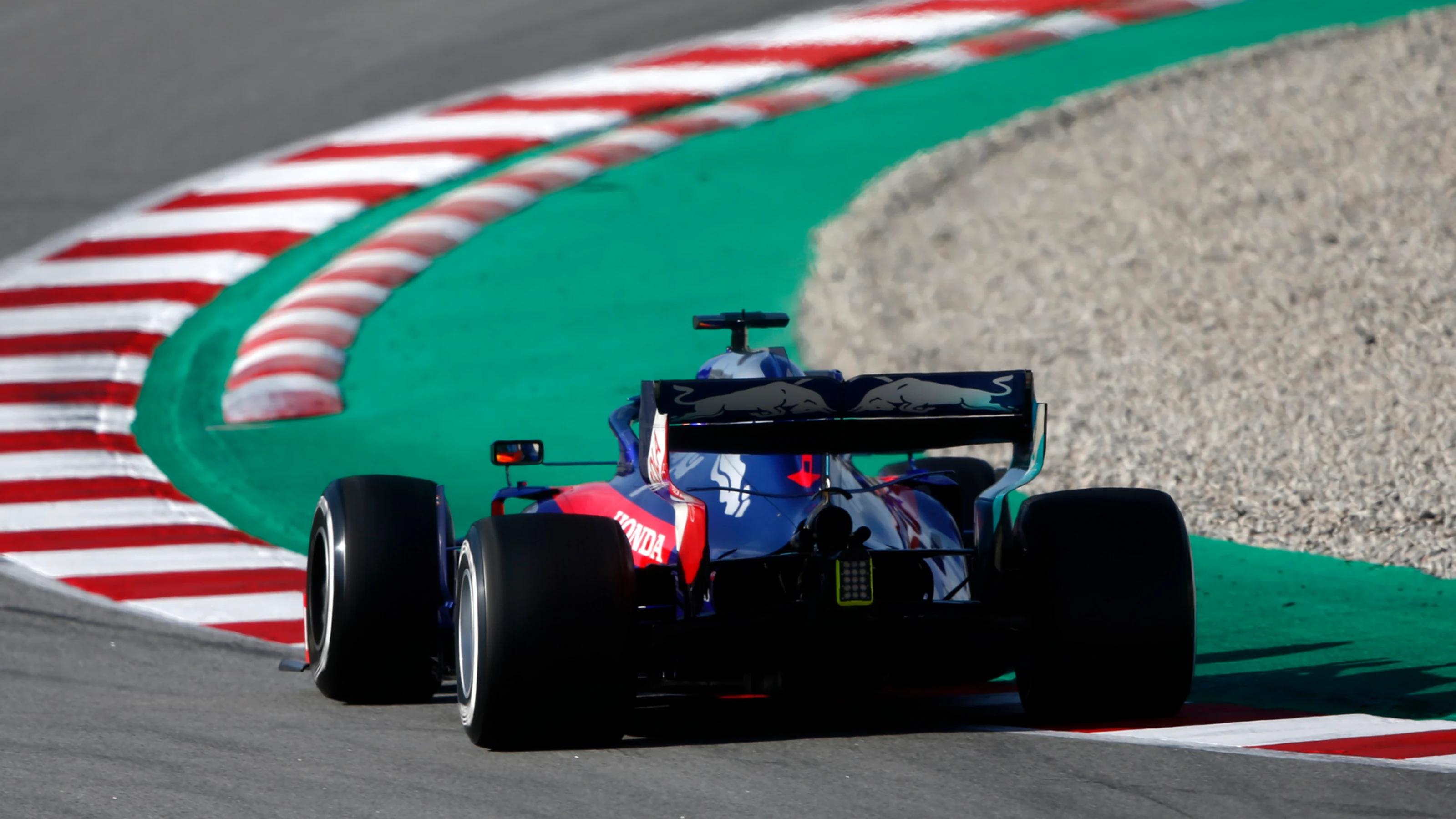 CIRCUIT DE BARCELONA-CATALUNYA, SPAIN - FEBRUARY 26: Alex Albon, Scuderia Toro Rosso STR14 during
