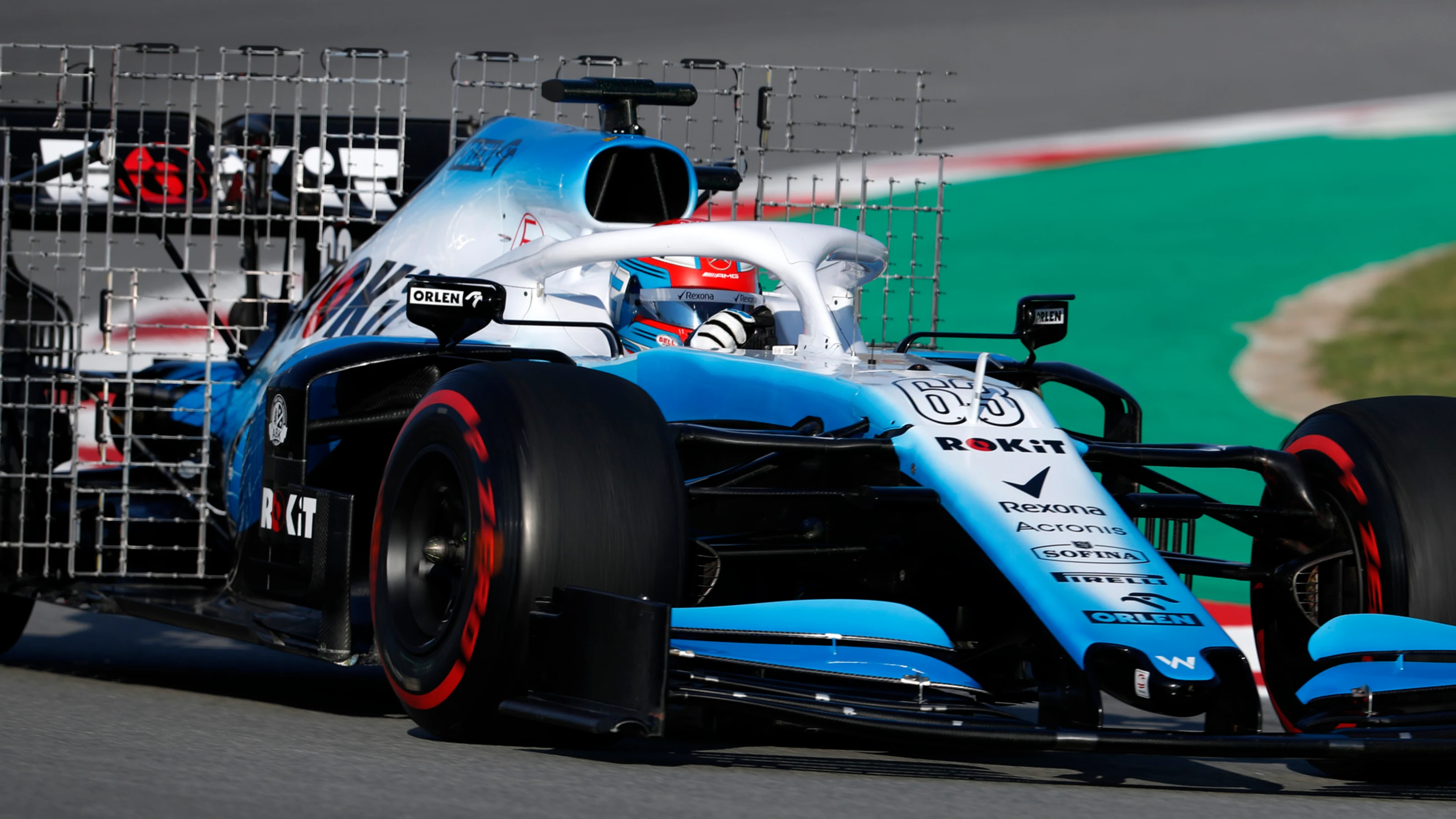 CIRCUIT DE BARCELONA-CATALUNYA, SPAIN - FEBRUARY 28: George Russell, Williams FW42 with aero